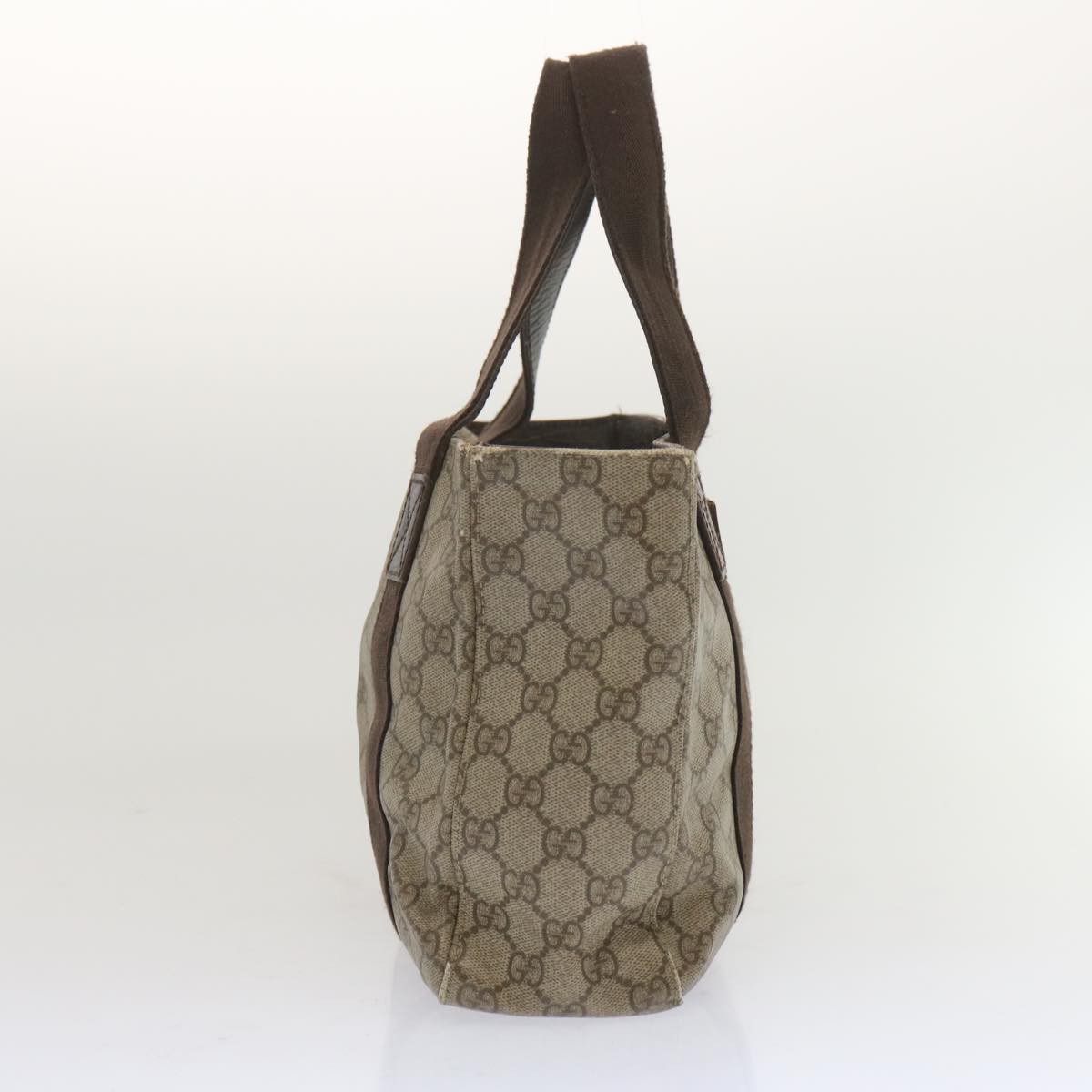 GUCCI GG Supreme Tote Bag PVC Beige 141976 Auth ki4226