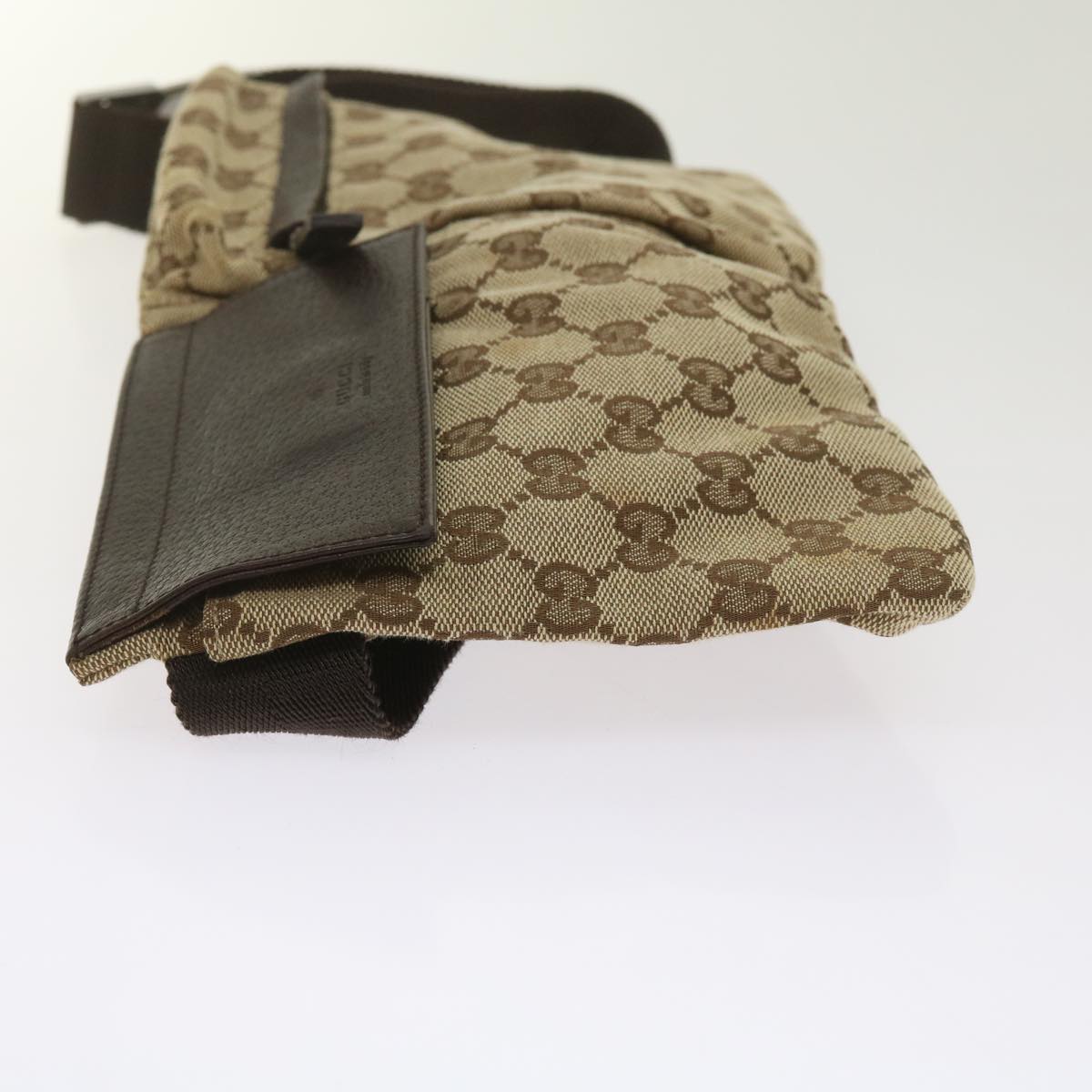 GUCCI GG Canvas Waist bag Beige 28566 Auth ki4232