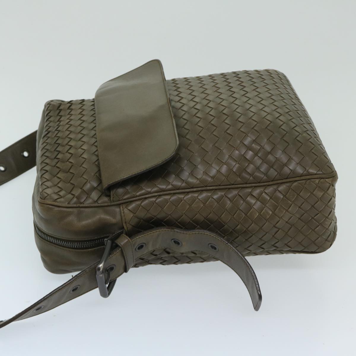 BOTTEGA VENETA INTRECCIATO Shoulder Bag Leather Brown Auth ki4236