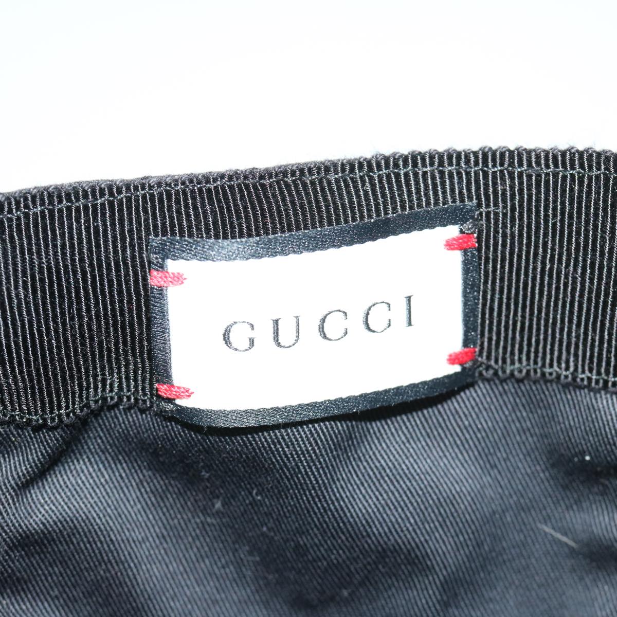 GUCCI GG Canvas Web Sherry Line Cap XL Black Red Green 200035 Auth ki4242