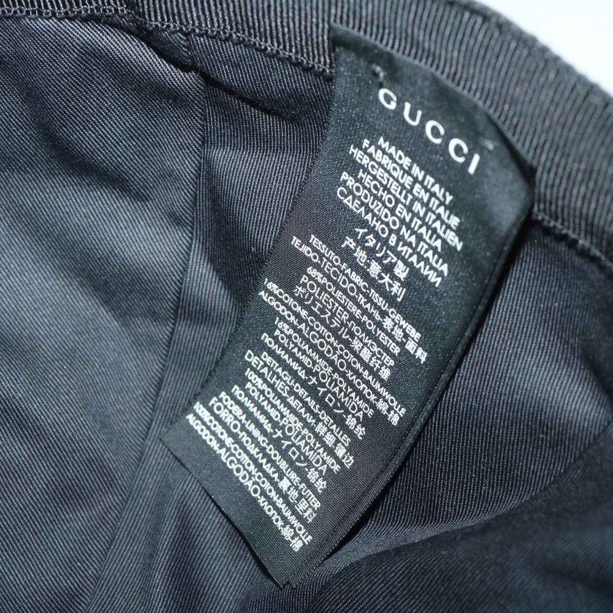 GUCCI GG Canvas Web Sherry Line Cap XL Black Red Green 200035 Auth ki4242