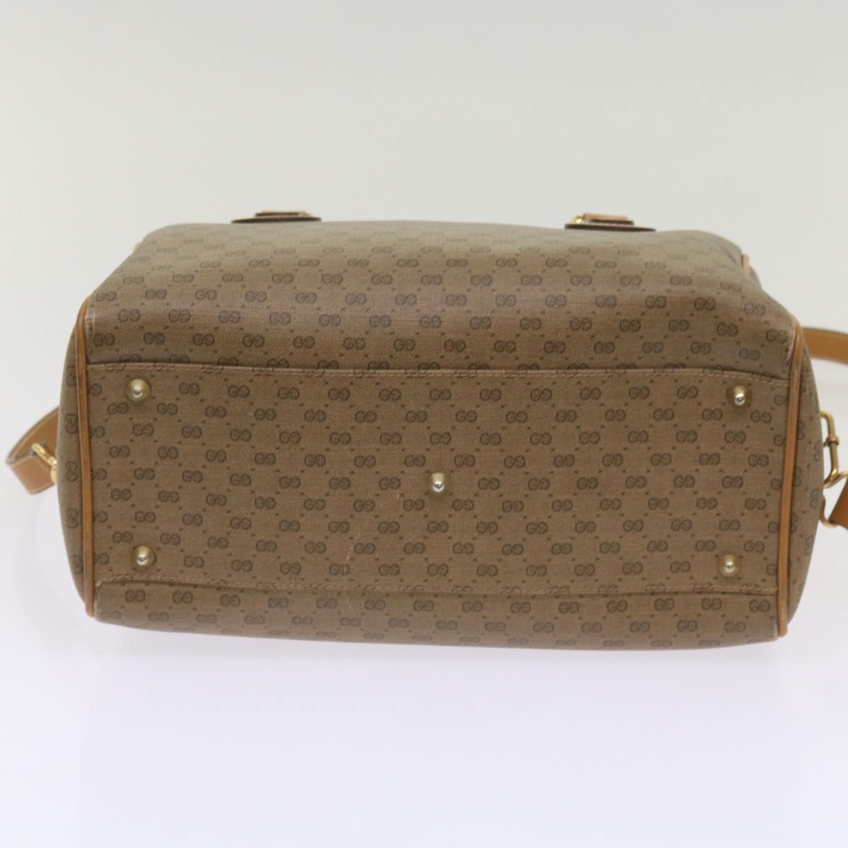 GUCCI Micro GG Supreme Mini Boston Bag PVC 2way Beige 002 115 0165 Auth ki4270