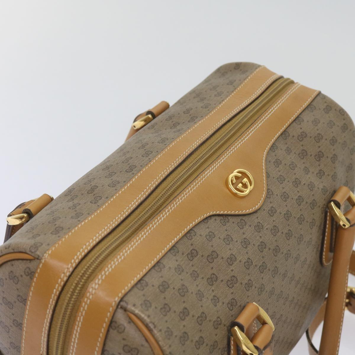 GUCCI Micro GG Supreme Mini Boston Bag PVC 2way Beige 002 115 0165 Auth ki4270