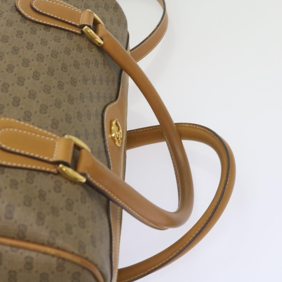 GUCCI Micro GG Supreme Mini Boston Bag PVC 2way Beige 002 115 0165 Auth ki4270