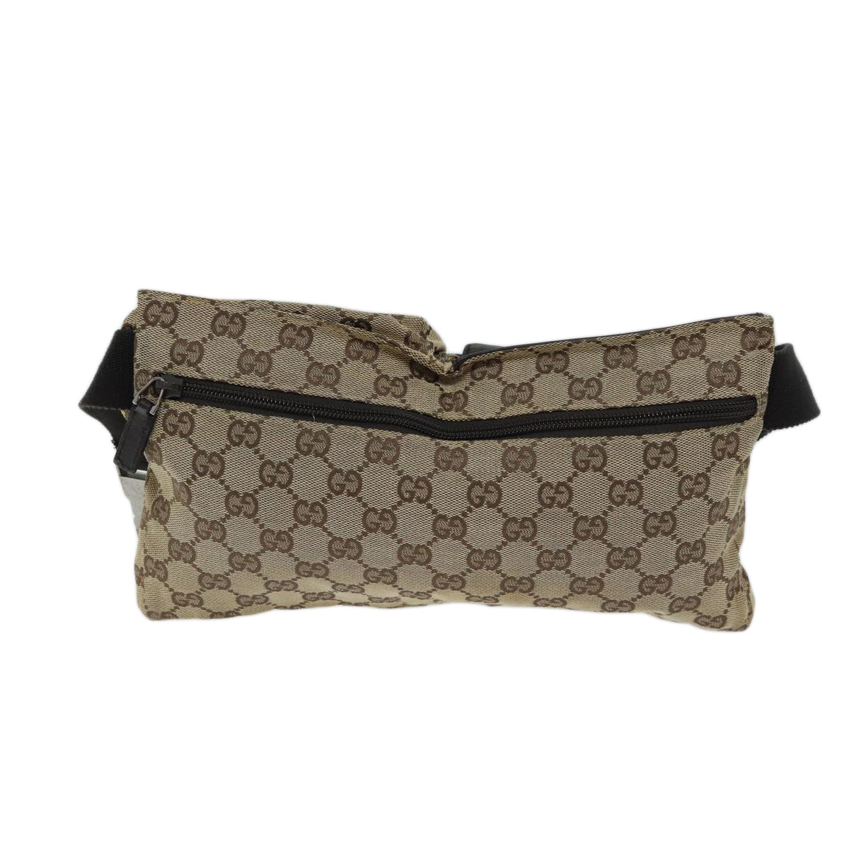 GUCCI GG Canvas Waist bag Beige 28566 Auth ki4305