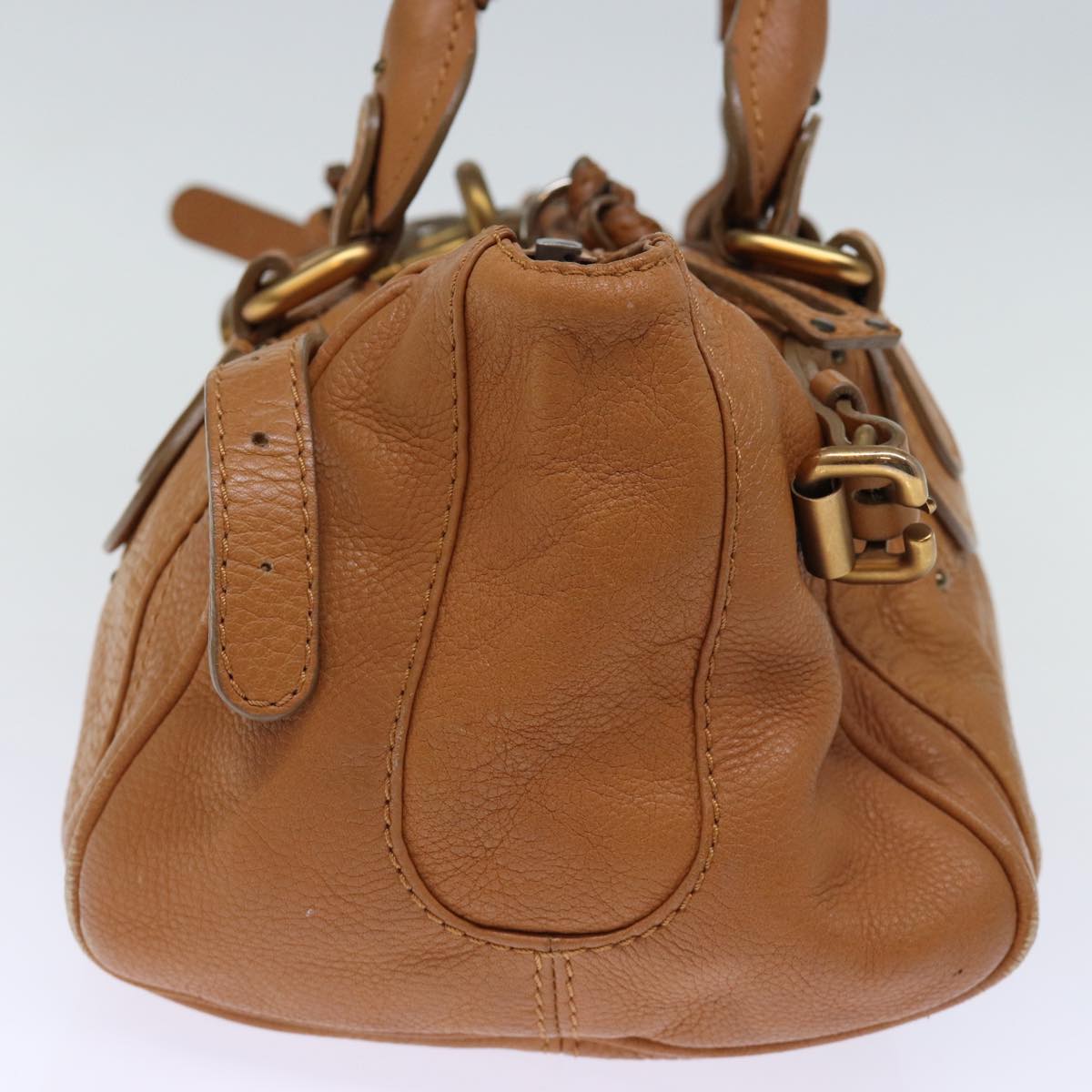 Chloe Paddington Shoulder Bag Leather Brown Auth ki4344