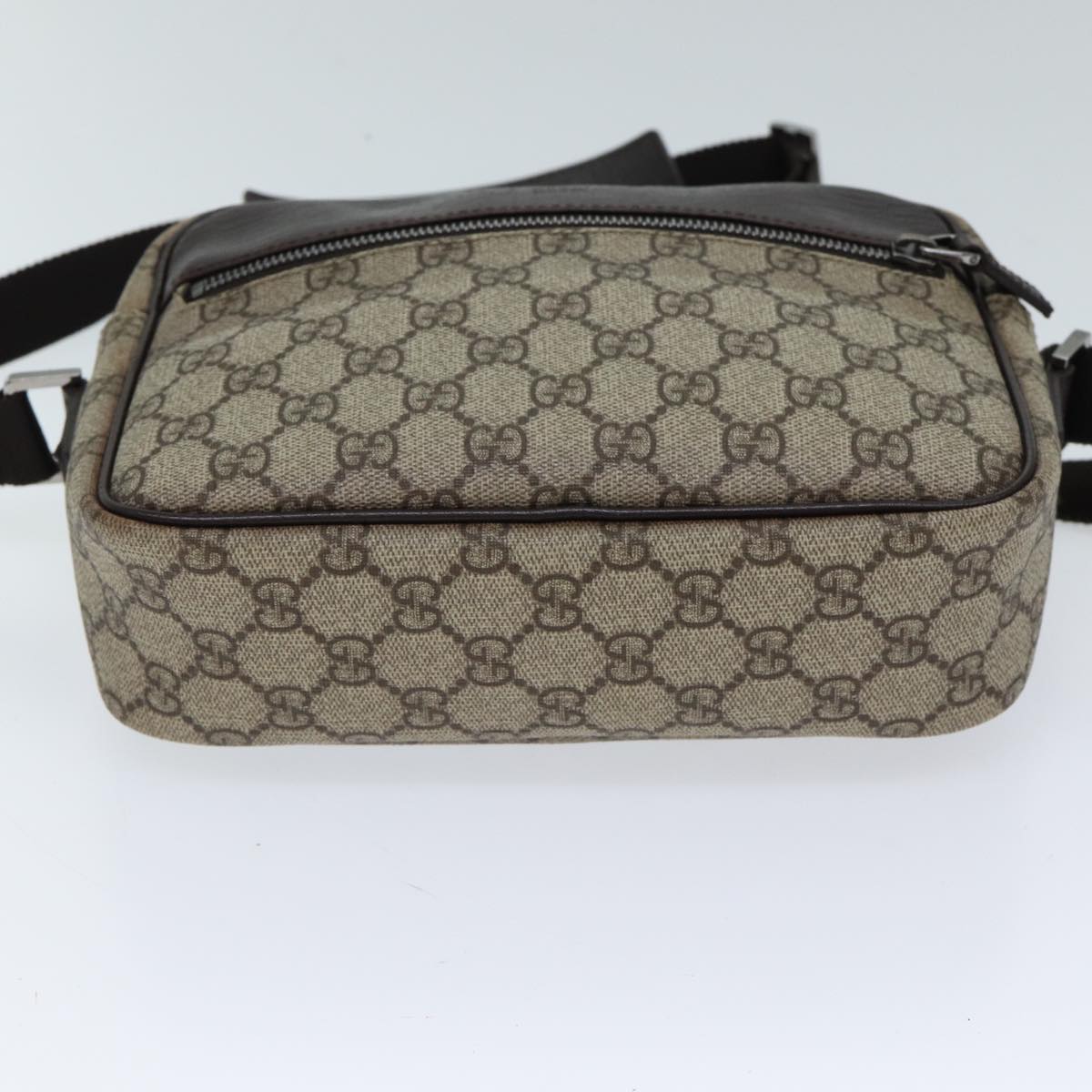 GUCCI GG Supreme Shoulder Bag PVC Beige 114291 Auth ki4360