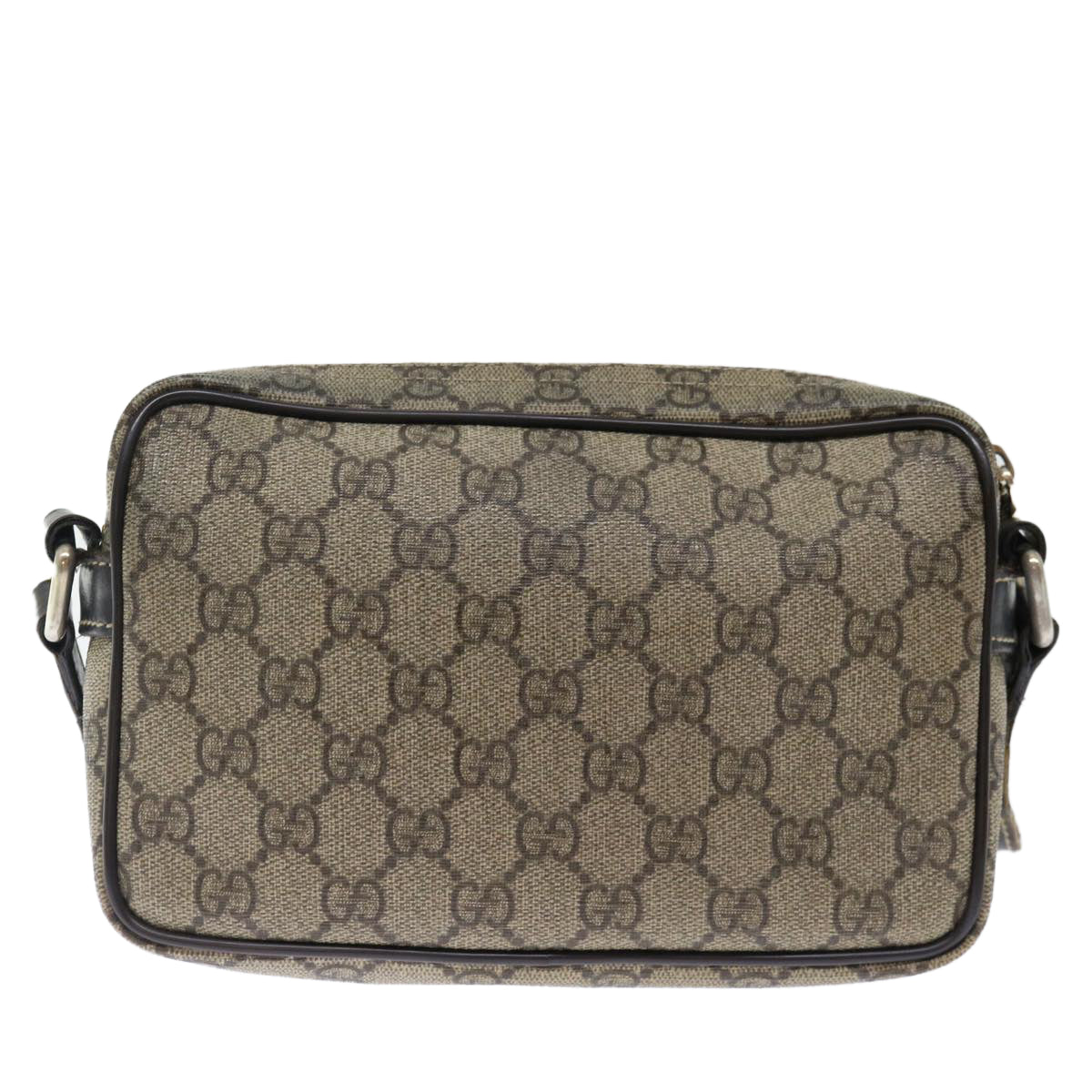 GUCCI GG Supreme Shoulder Bag PVC Beige 201447 Auth ki4395