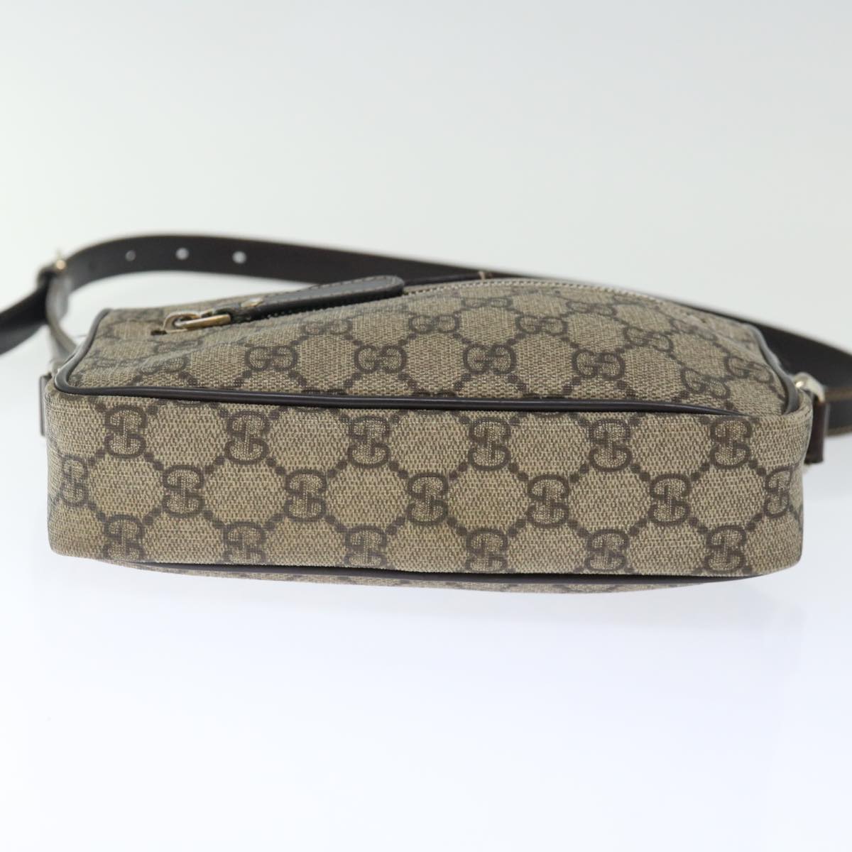 GUCCI GG Supreme Shoulder Bag PVC Beige 201447 Auth ki4395