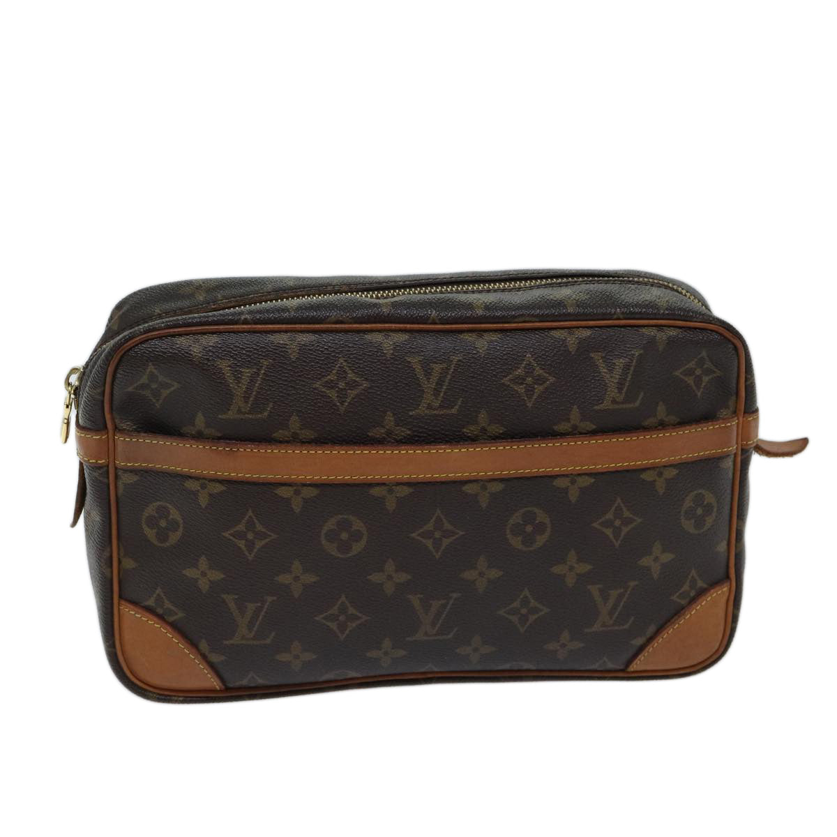 LOUIS VUITTON Monogram Compiegne 28 Clutch Bag M51845 LV Auth ki4398