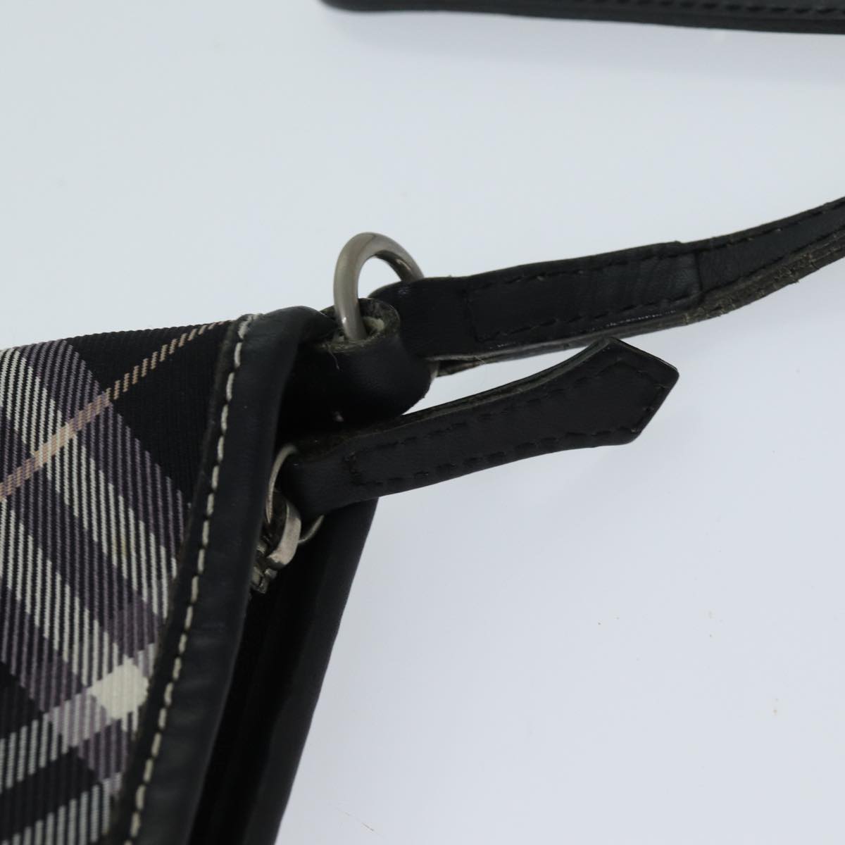 BURBERRY Nova Check Blue Label Shoulder Bag Canvas Black Auth ki4402