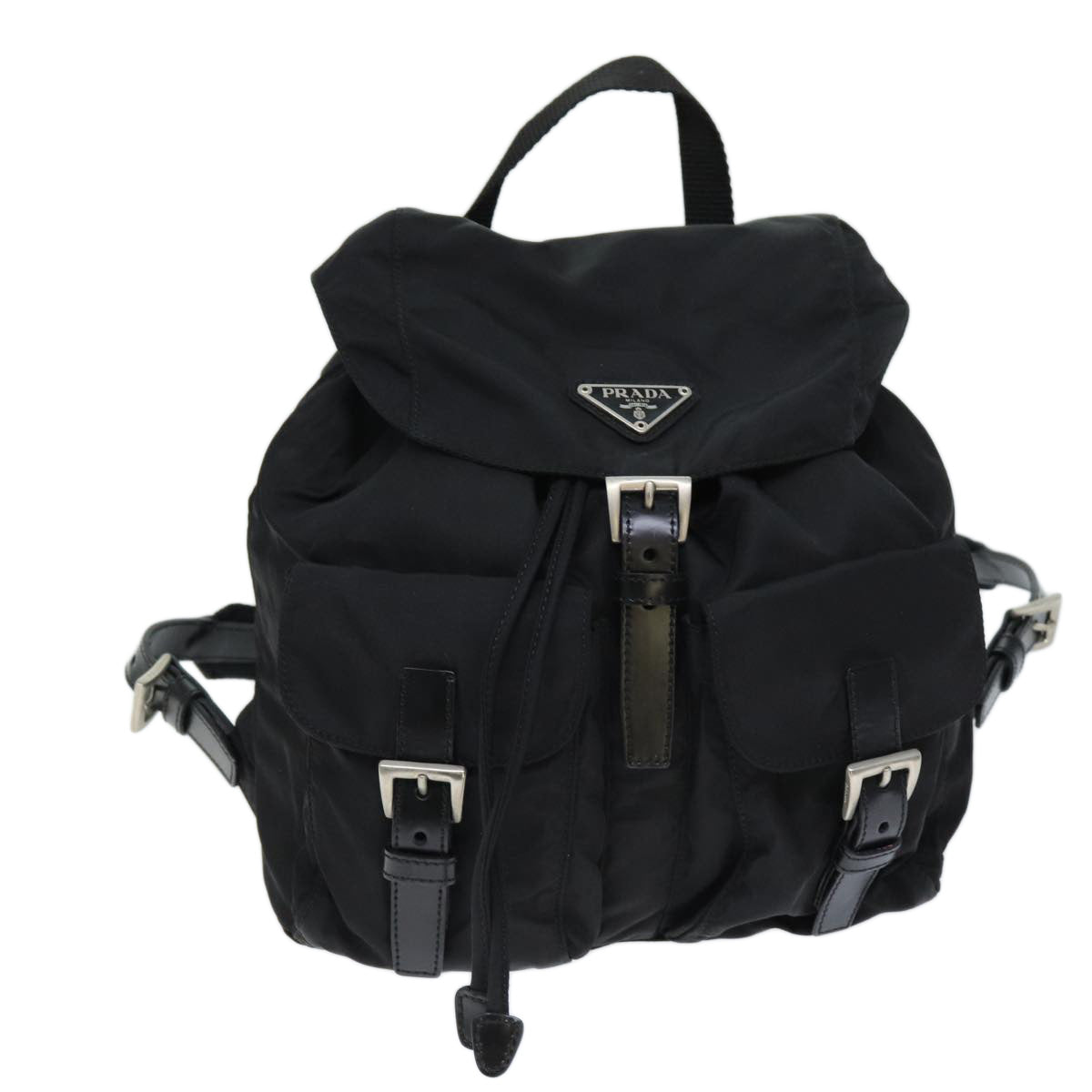 PRADA Backpack Nylon Black Auth ki4408