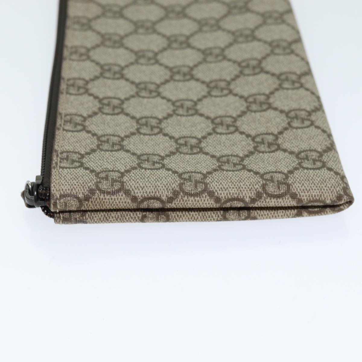 GUCCI GG Supreme Long Wallet PVC Beige 115261 Auth ki4412