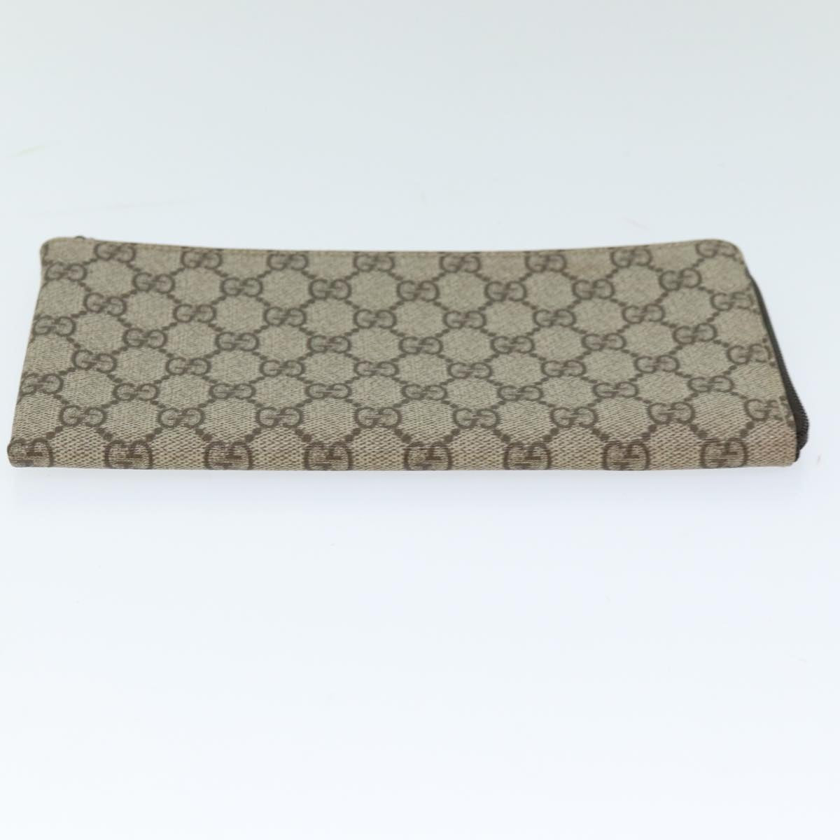 GUCCI GG Supreme Long Wallet PVC Beige 115261 Auth ki4412