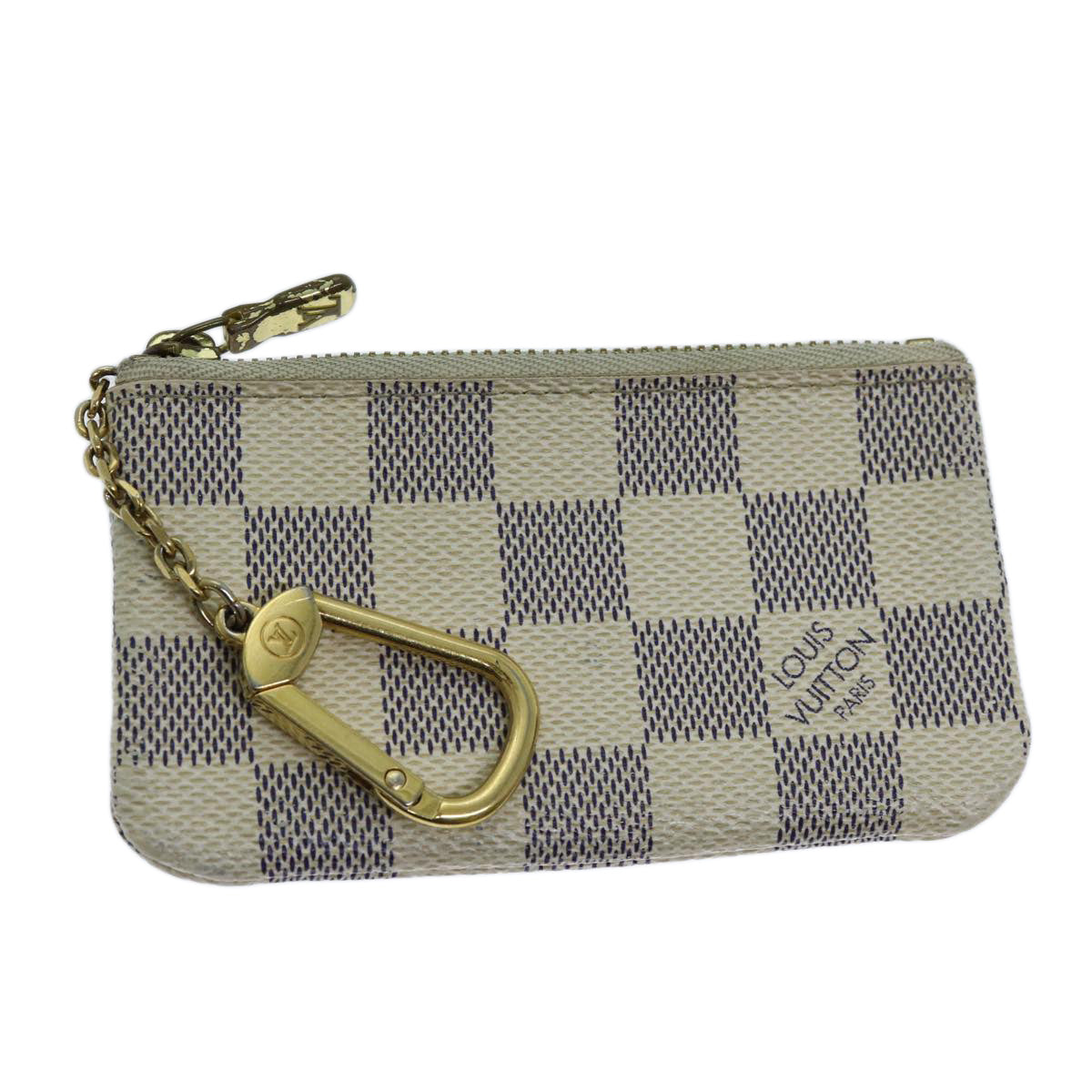 LOUIS VUITTON Damier Azur Pochette Cles Coin Purse N62659 LV Auth ki4433