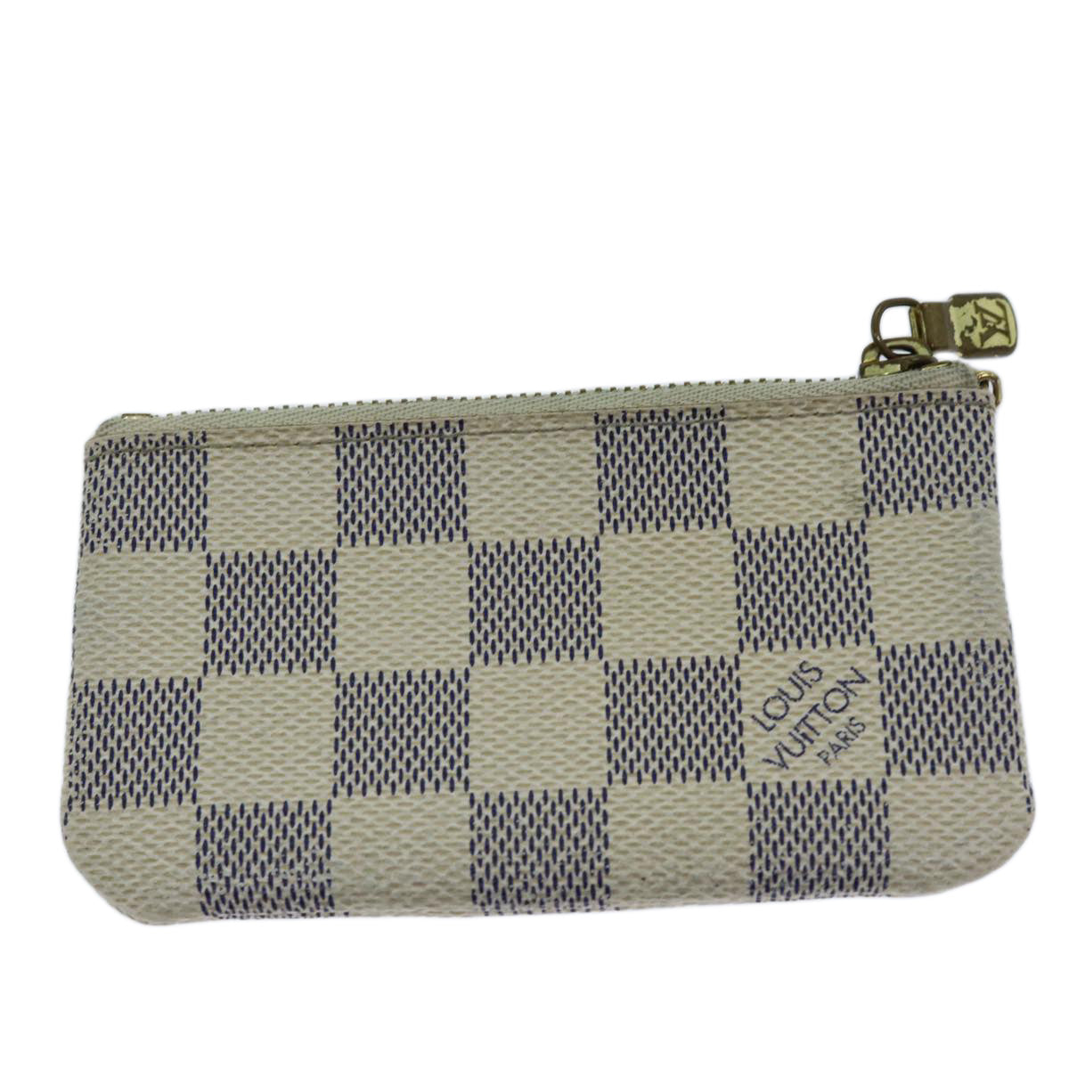 LOUIS VUITTON Damier Azur Pochette Cles Coin Purse N62659 LV Auth ki4433