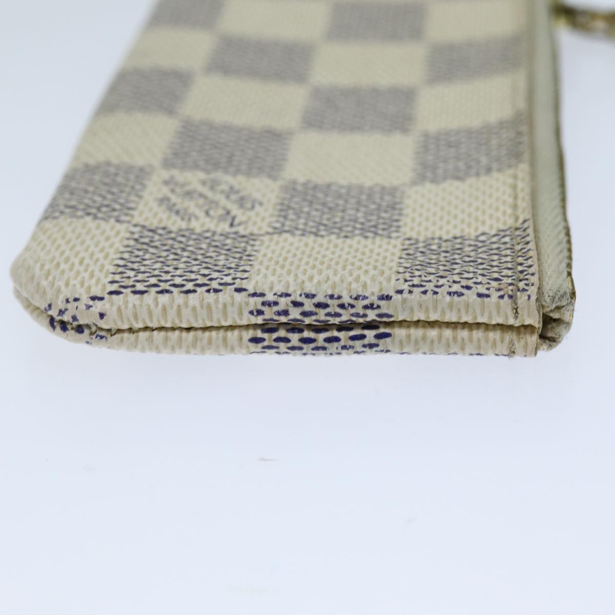 LOUIS VUITTON Damier Azur Pochette Cles Coin Purse N62659 LV Auth ki4433