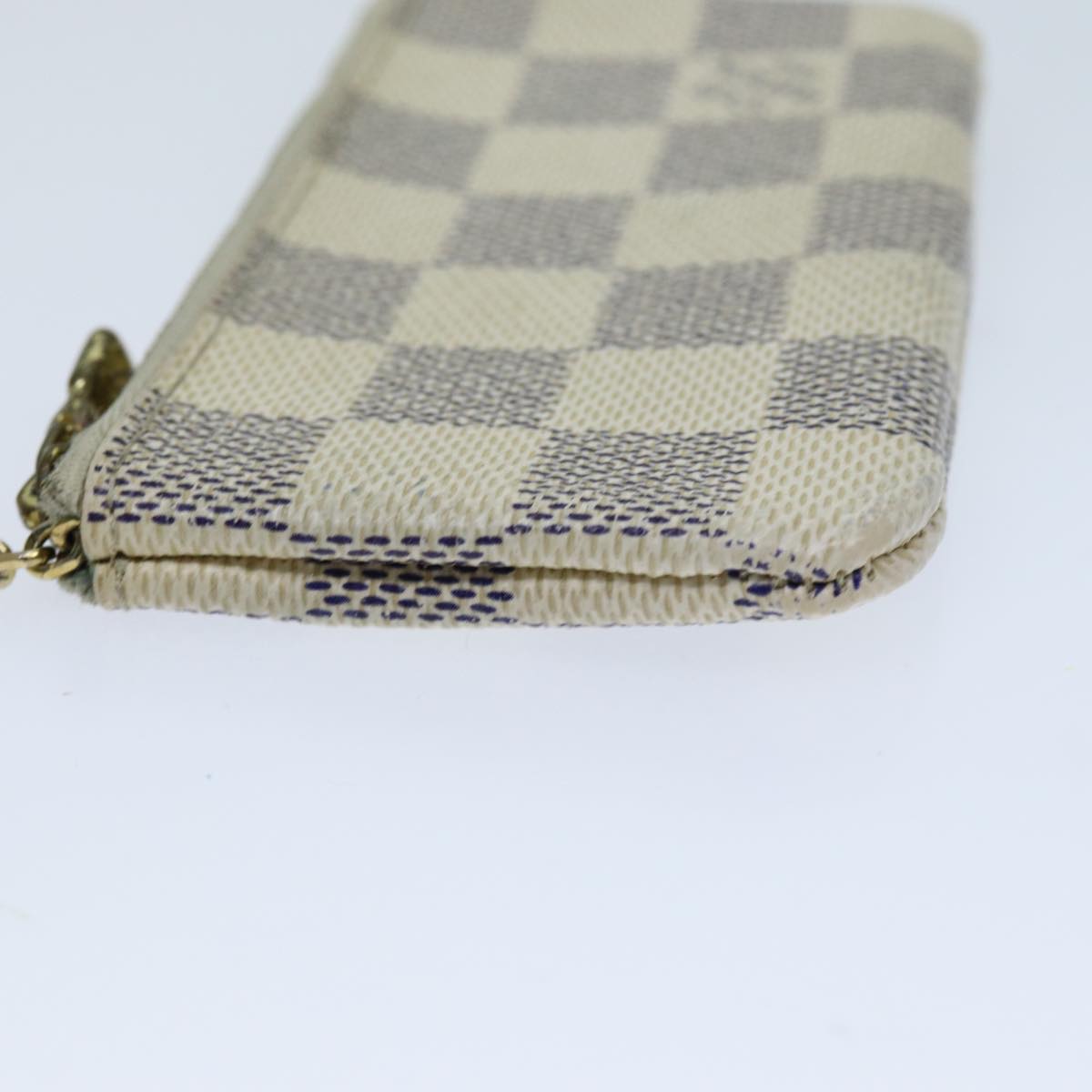 LOUIS VUITTON Damier Azur Pochette Cles Coin Purse N62659 LV Auth ki4433