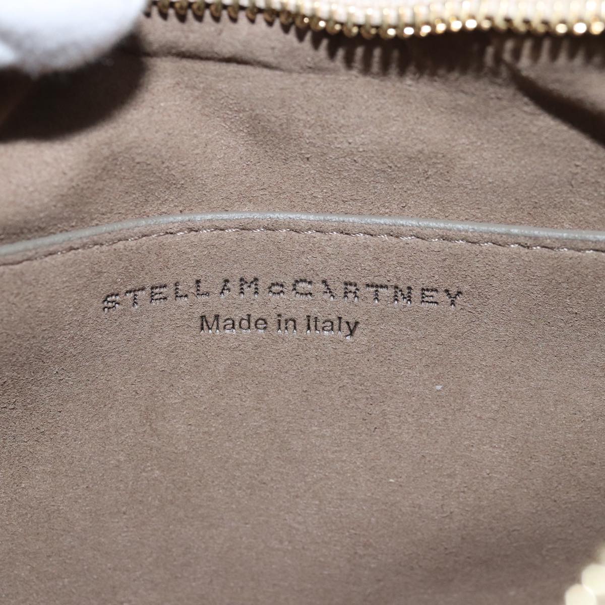 Stella MacCartney Chain Shoulder Bag Suede Beige Auth ki4488