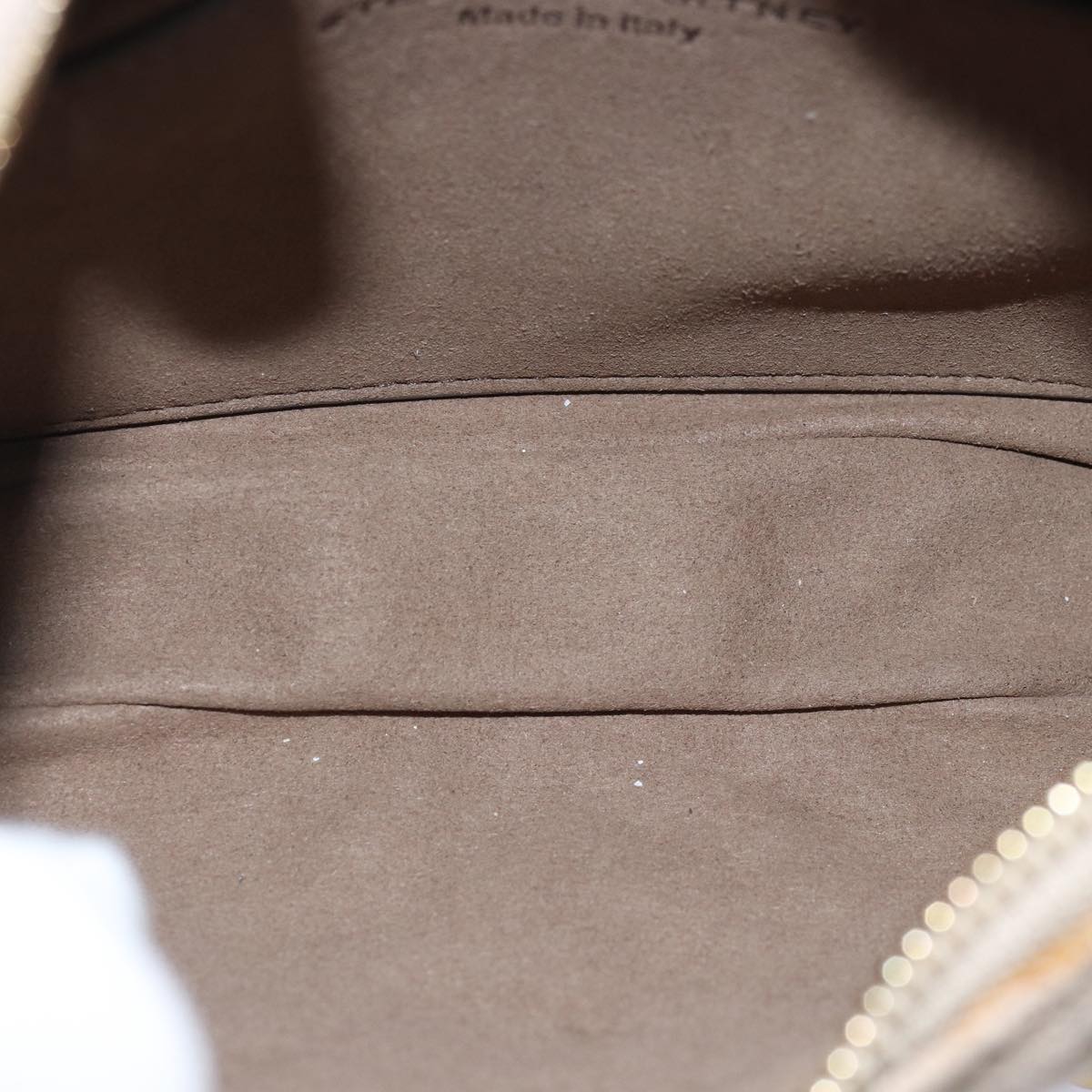 Stella MacCartney Chain Shoulder Bag Suede Beige Auth ki4488