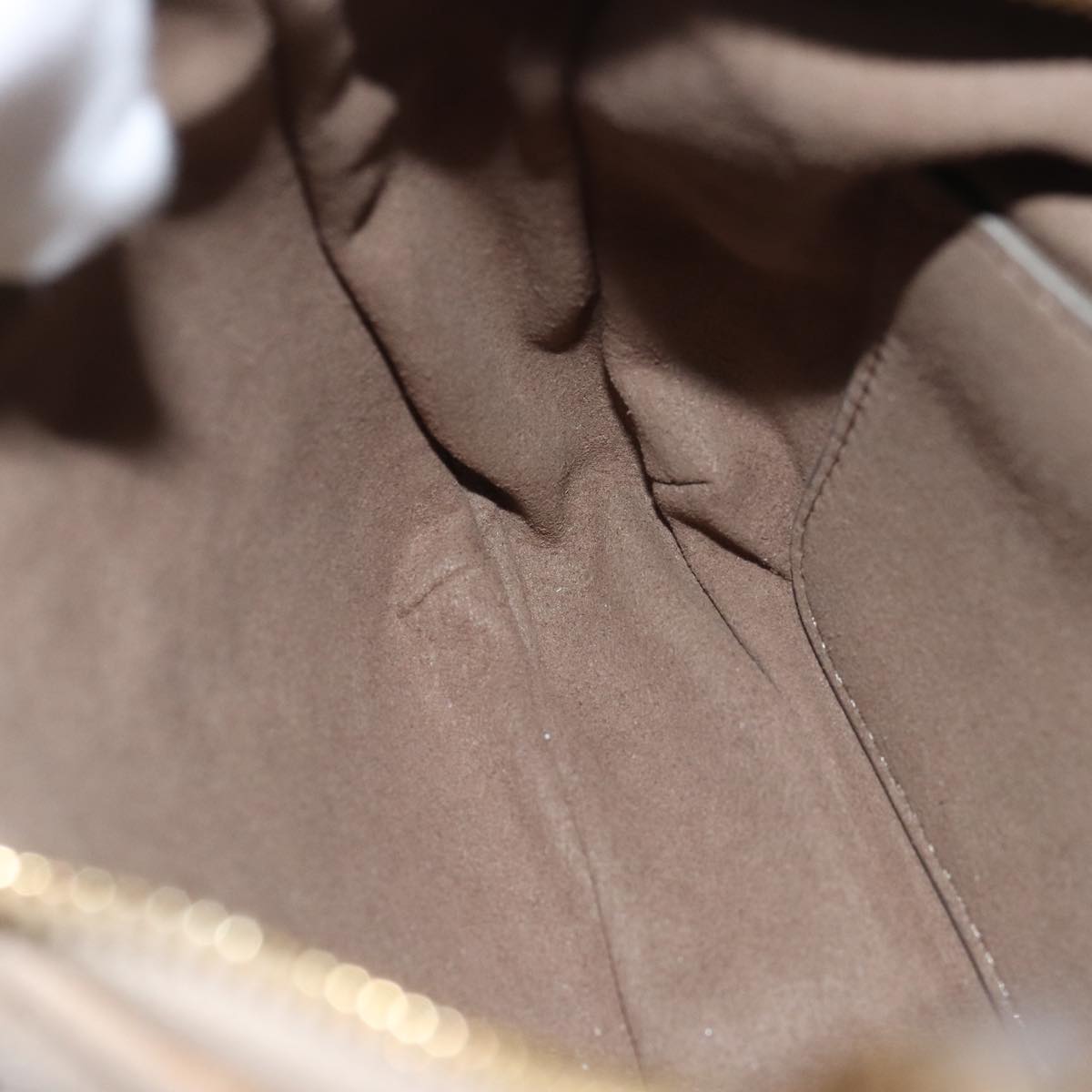 Stella MacCartney Chain Shoulder Bag Suede Beige Auth ki4488