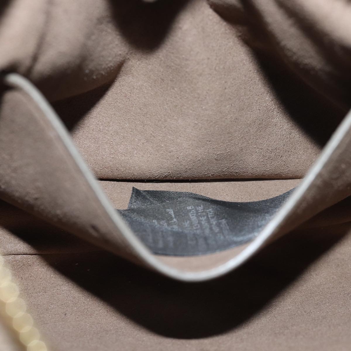 Stella MacCartney Chain Shoulder Bag Suede Beige Auth ki4488