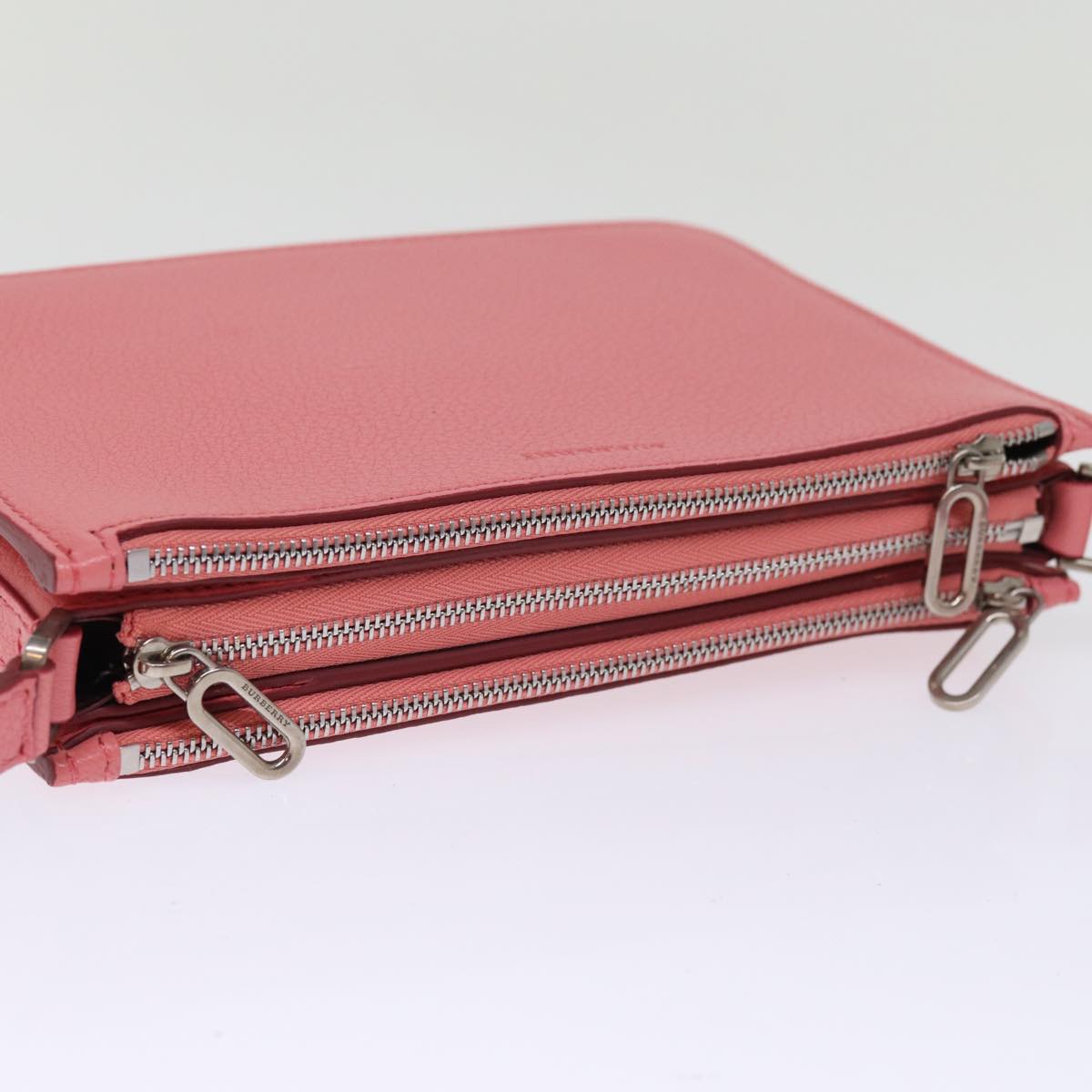 BURBERRY Shoulder Bag Leather Pink Auth ki4506V