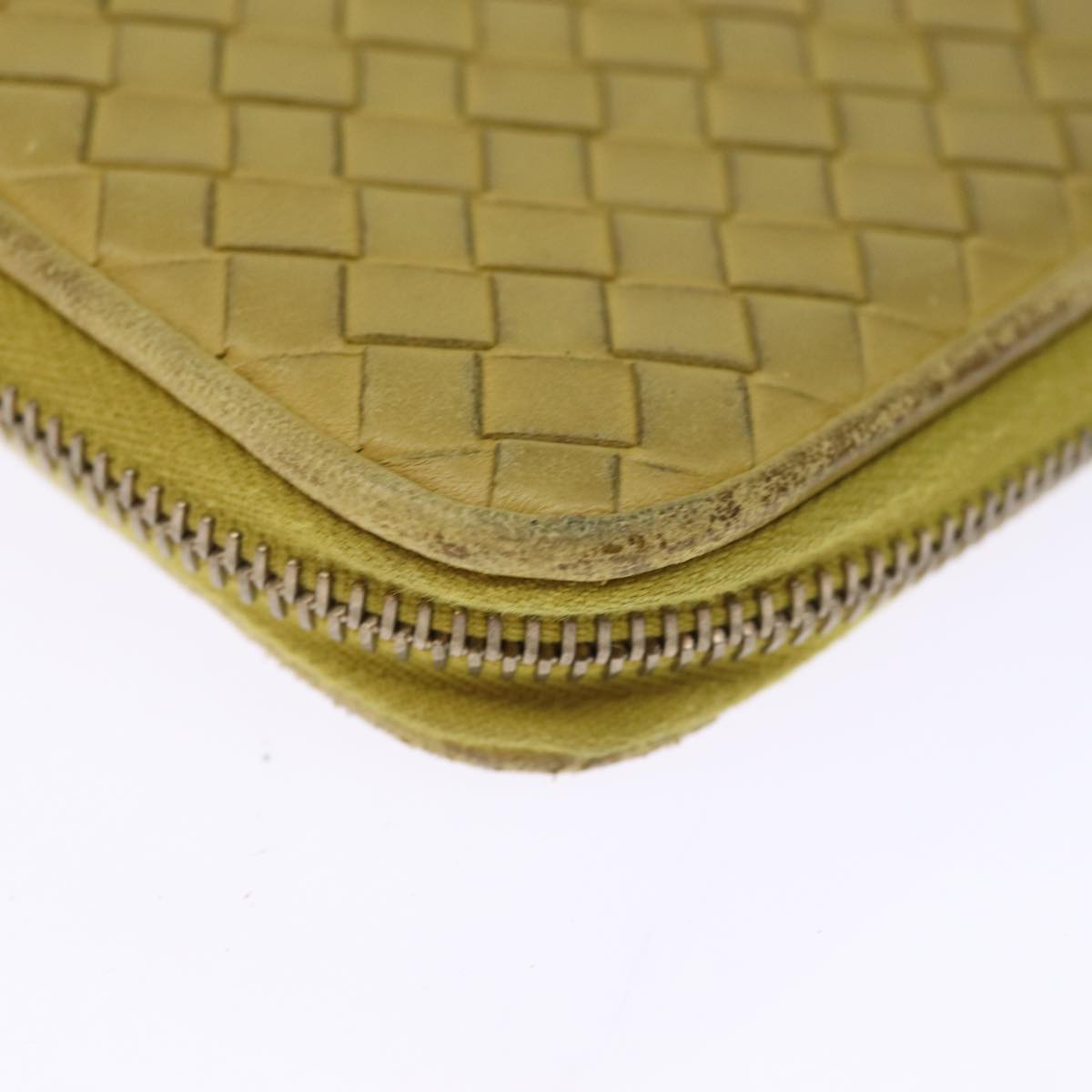 BOTTEGA VENETA INTRECCIATO Organizer Wallet Leather Yellow Auth ki4541