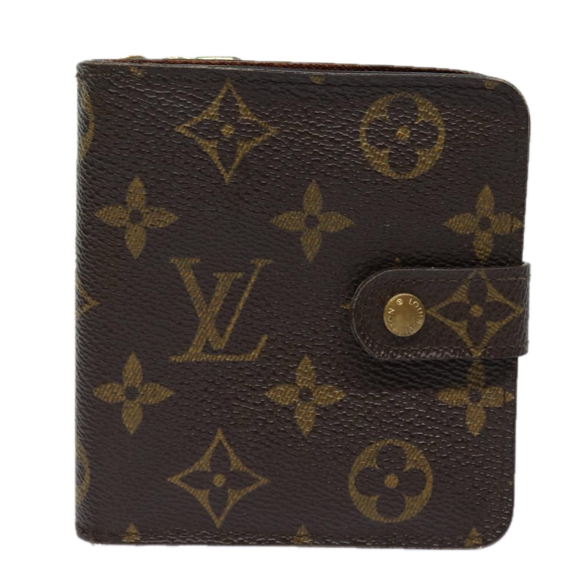 LOUIS VUITTON Monogram Compact Zip Wallet M61667 LV Auth ki4562