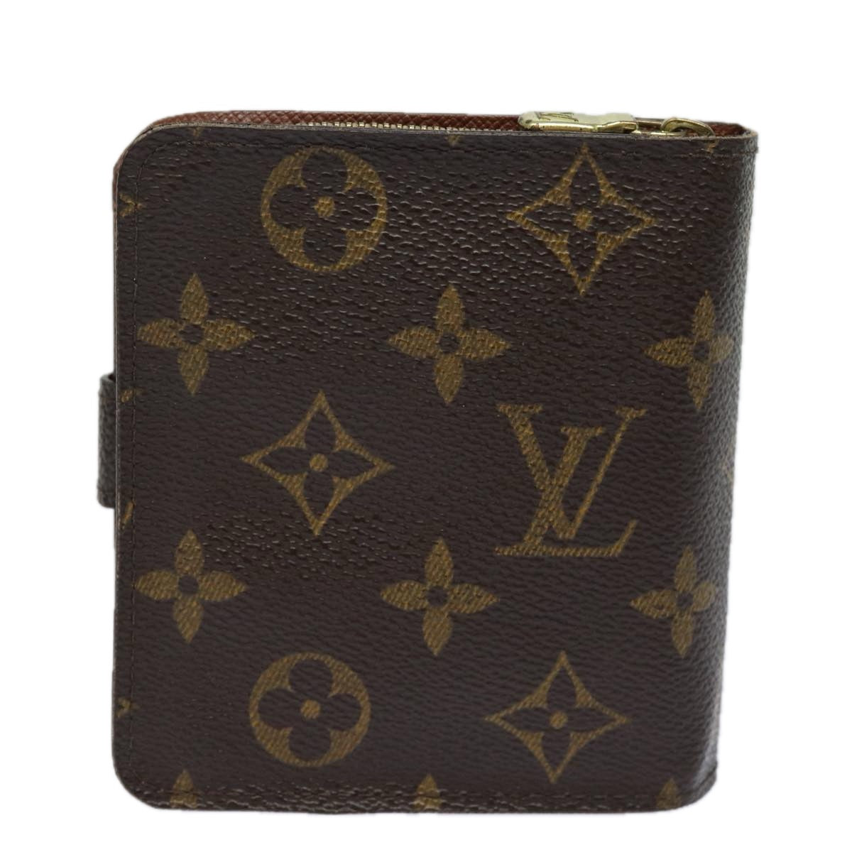 LOUIS VUITTON Monogram Compact Zip Wallet M61667 LV Auth ki4562