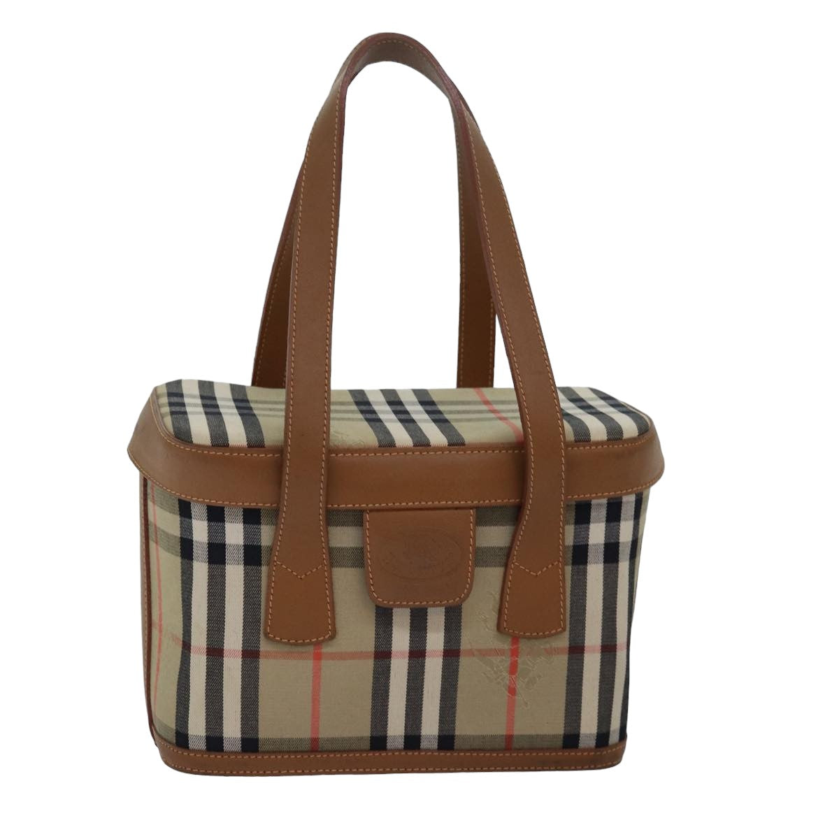 Burberrys Nova Check Hand Bag Canvas Beige Auth ki4571