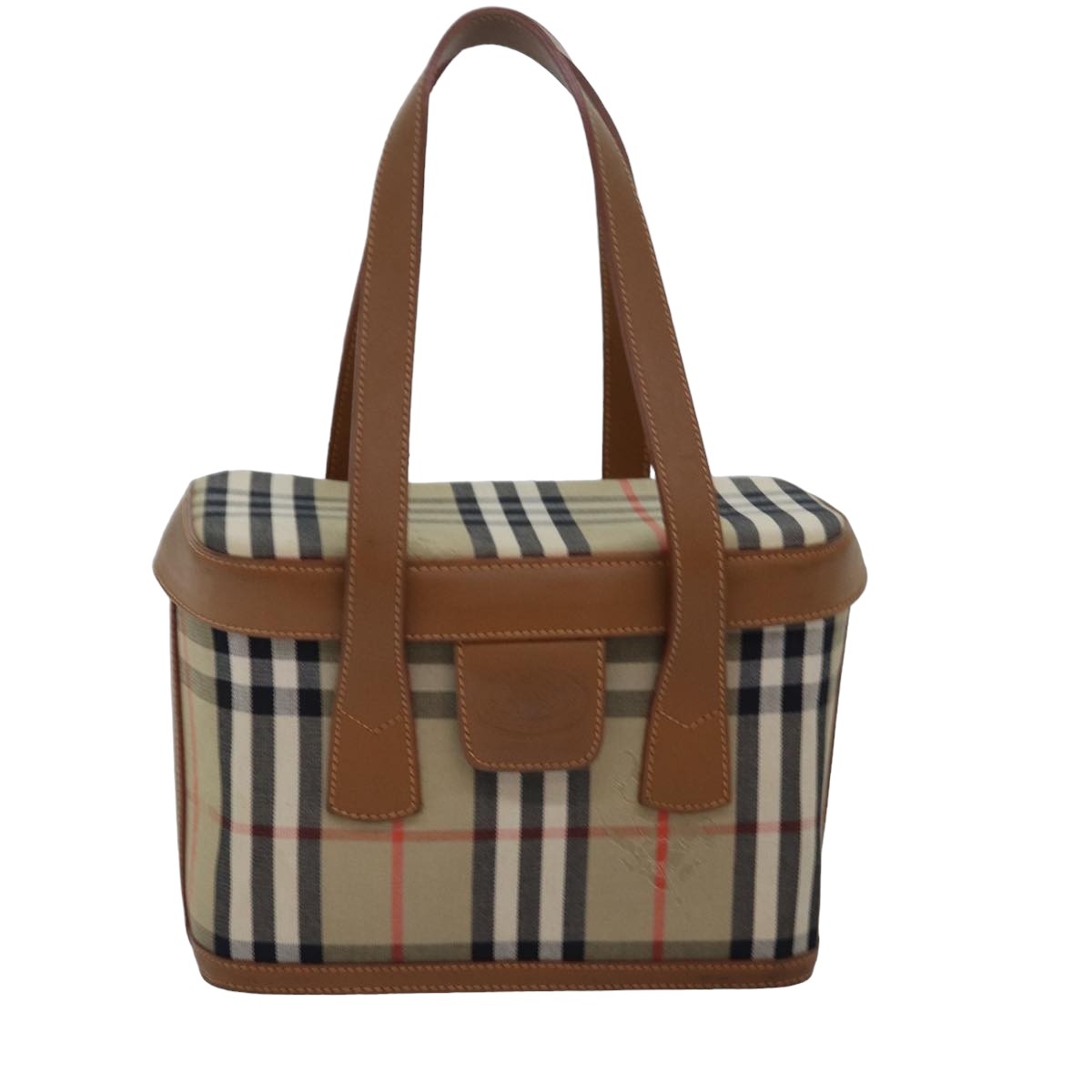 Burberrys Nova Check Hand Bag Canvas Beige Auth ki4571