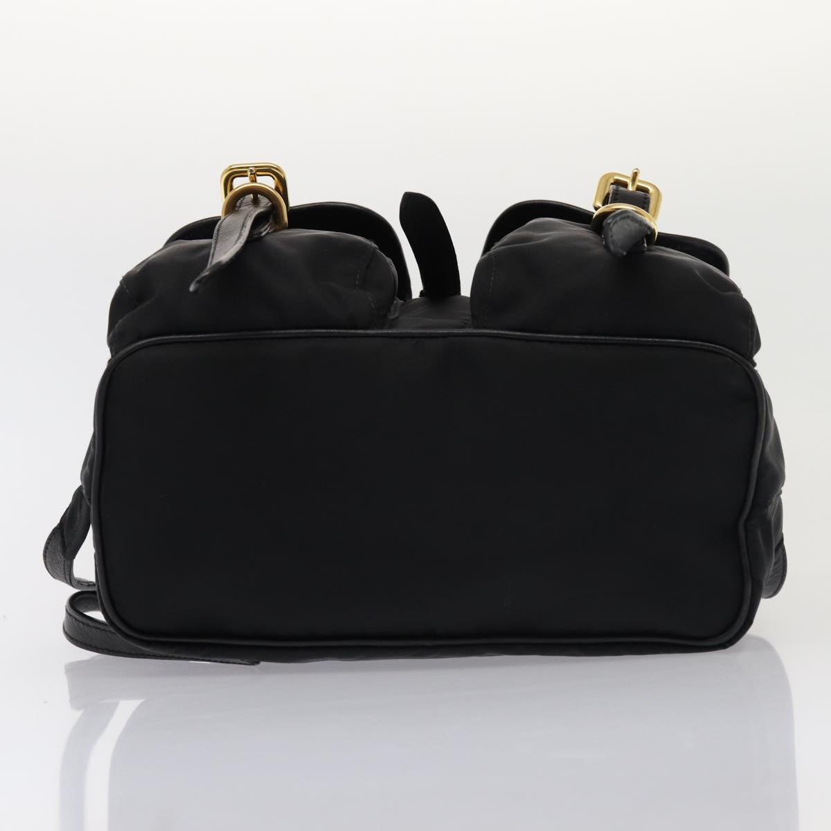 PRADA Backpack Nylon Leather Black Auth ki4650