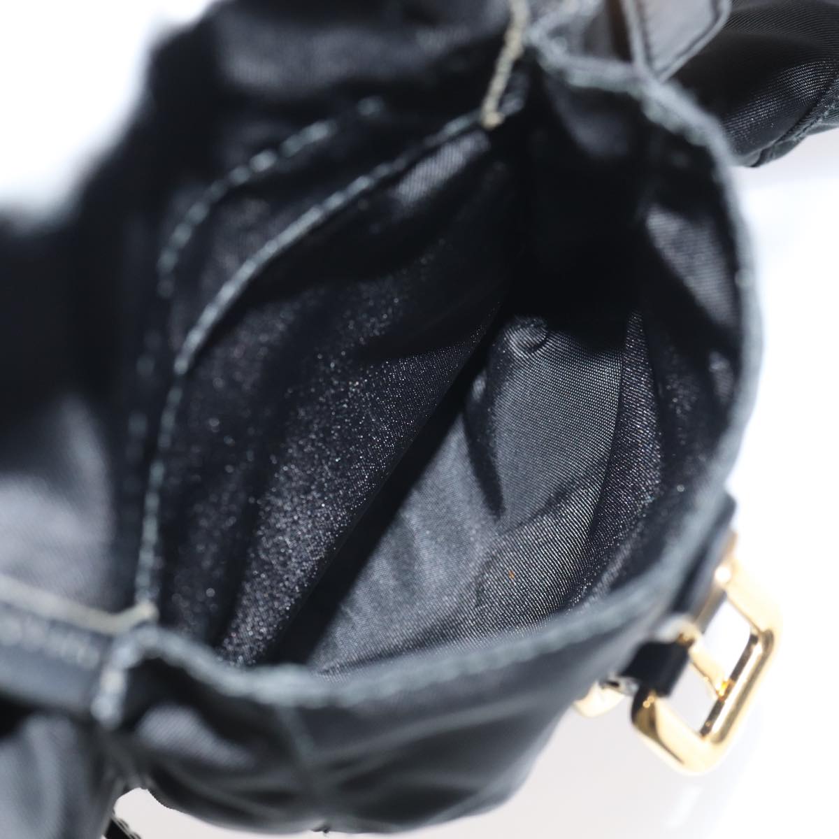 PRADA Backpack Nylon Leather Black Auth ki4650