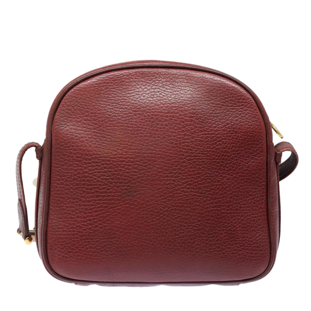 CARTIER Must Line Shoulder Bag Leather Bordeaux Auth ki4680