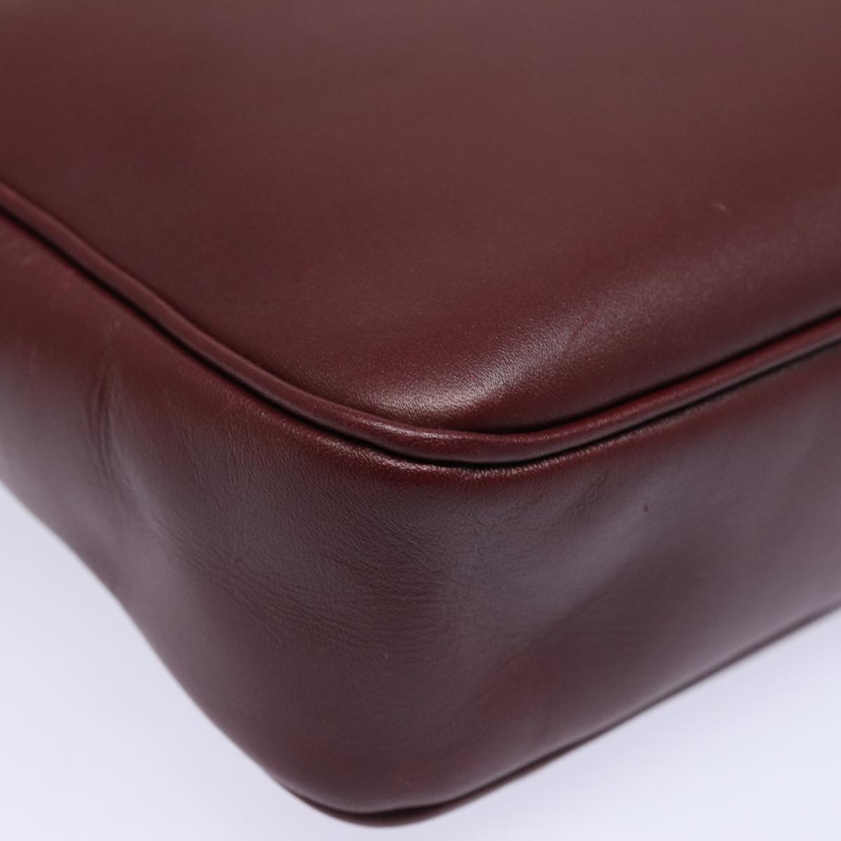 CARTIER Must Line Hand Bag Leather Bordeaux Auth ki4682