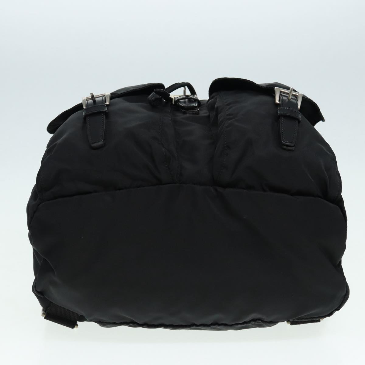 PRADA Backpack Nylon Black Silver Auth ki4696