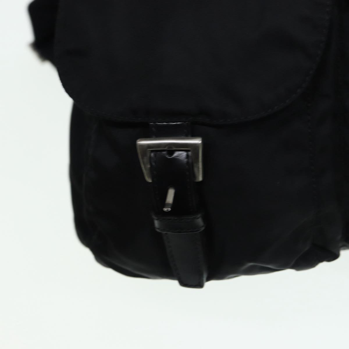 PRADA Backpack Nylon Black Silver Auth ki4696