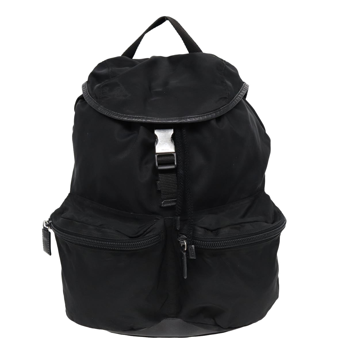 PRADA Backpack Nylon Black Silver Auth ki4718