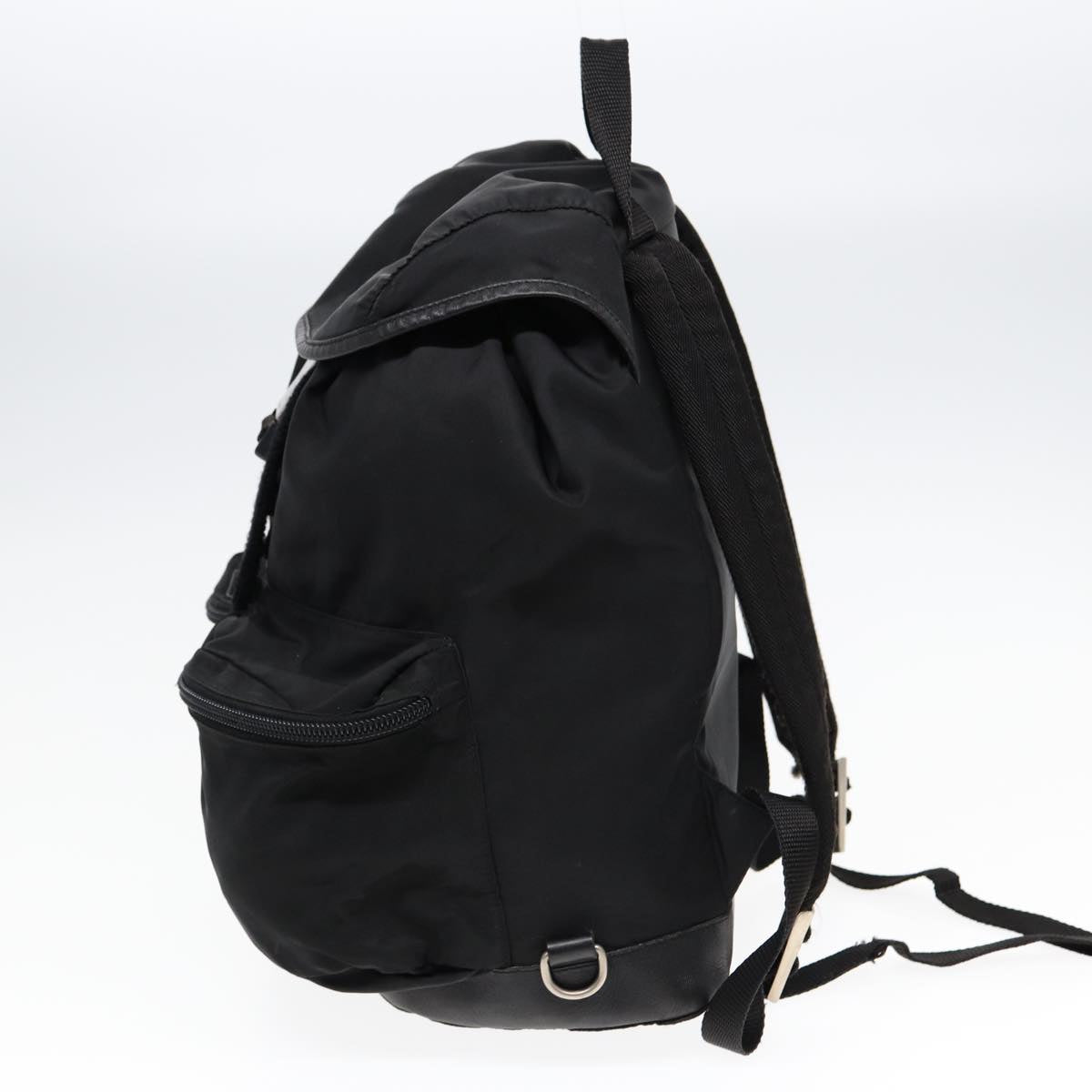 PRADA Backpack Nylon Black Silver Auth ki4718