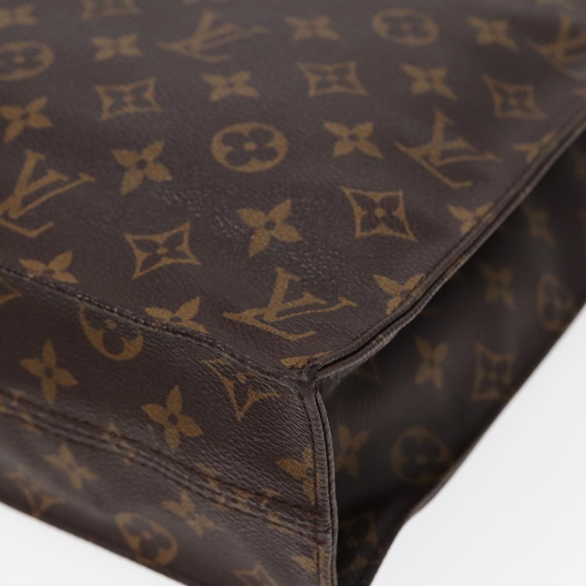 LOUIS VUITTON Monogram Sac Plat Hand Bag M51140 LV Auth ki4734