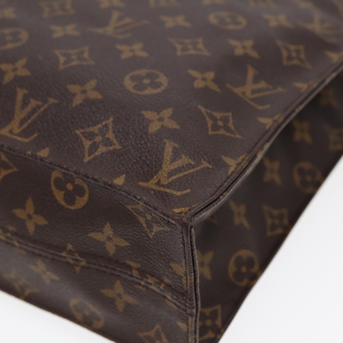 LOUIS VUITTON Monogram Sac Plat Hand Bag M51140 LV Auth ki4734