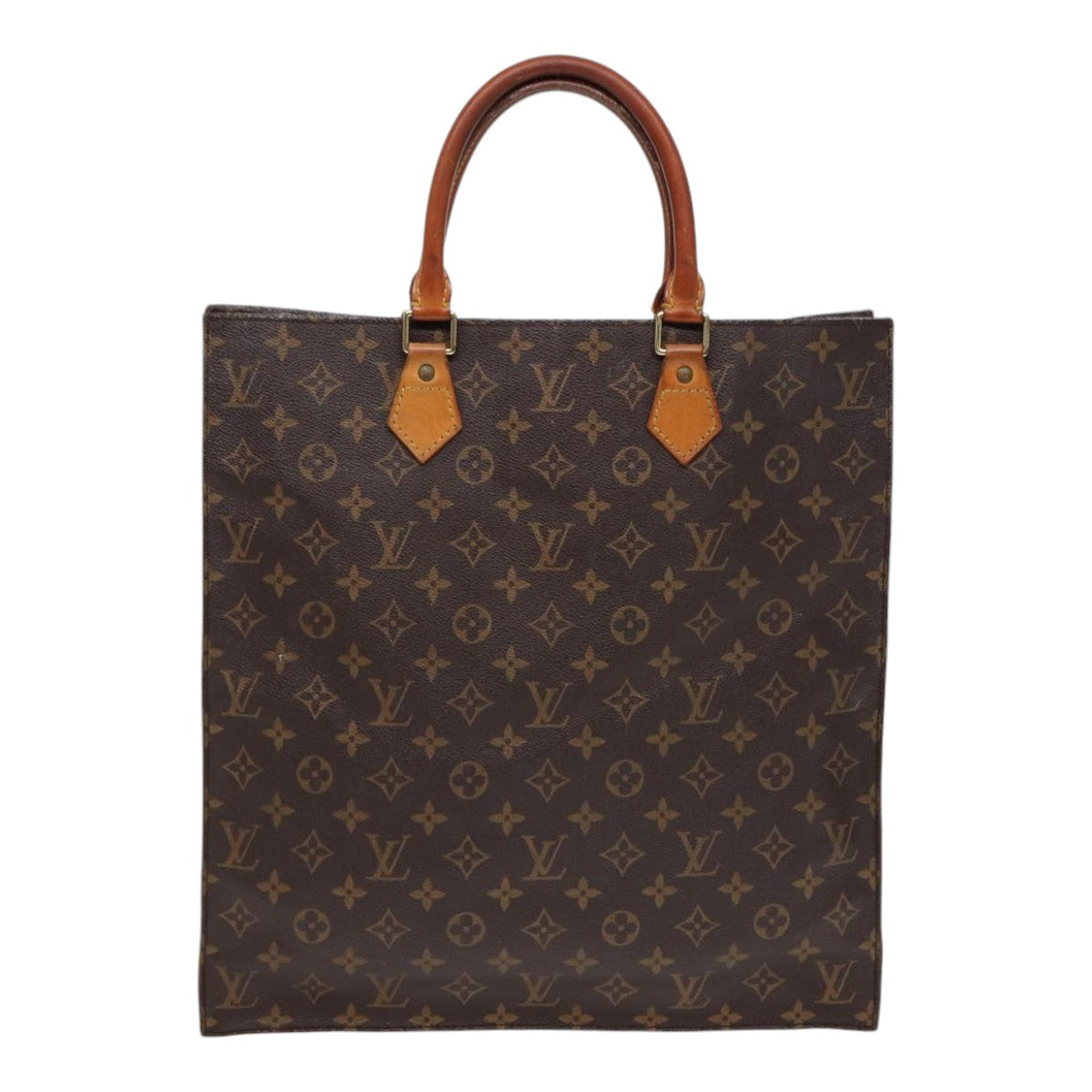 LOUIS VUITTON Monogram Sac Plat Hand Bag M51140 LV Auth ki4734