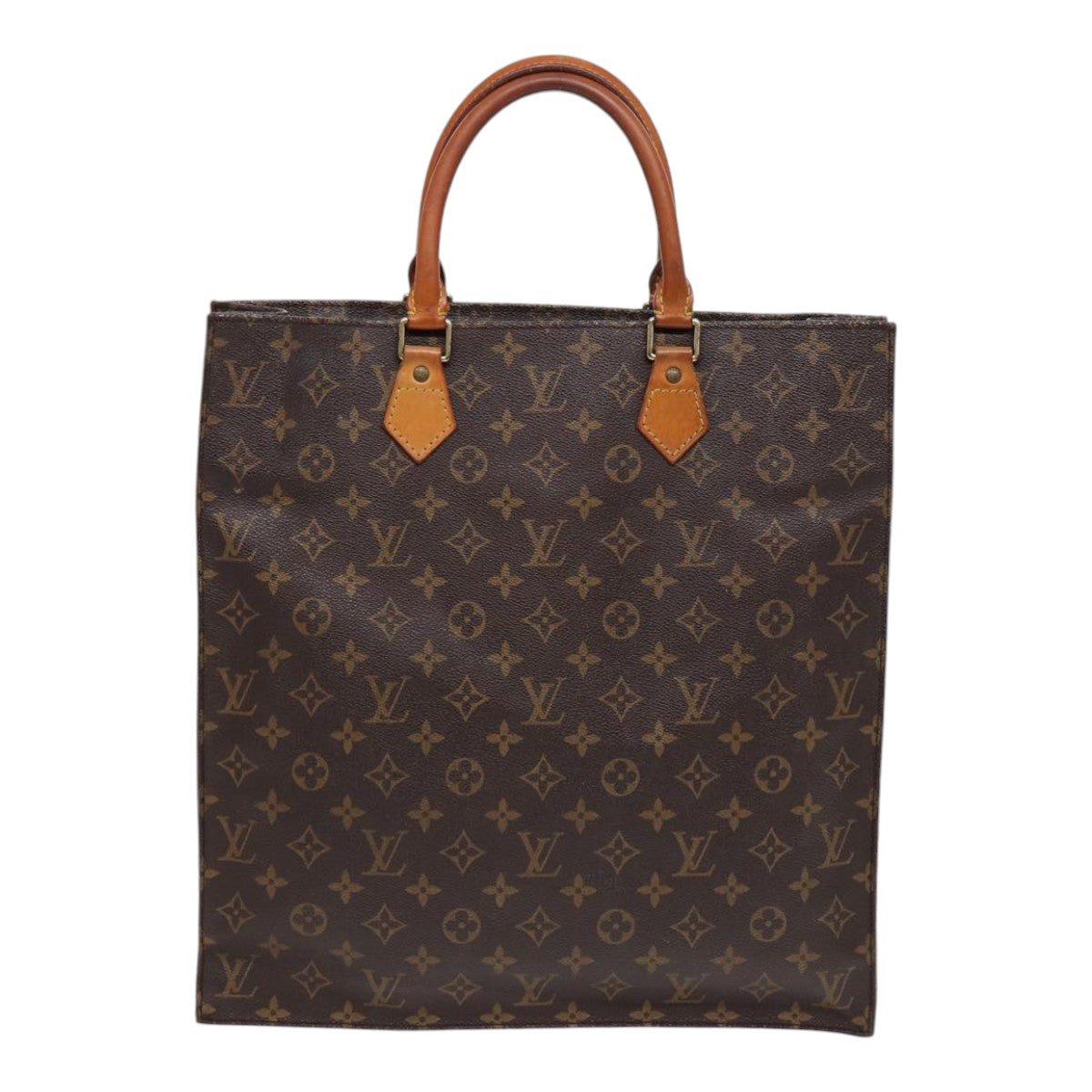 LOUIS VUITTON Monogram Sac Plat Hand Bag M51140 LV Auth ki4734