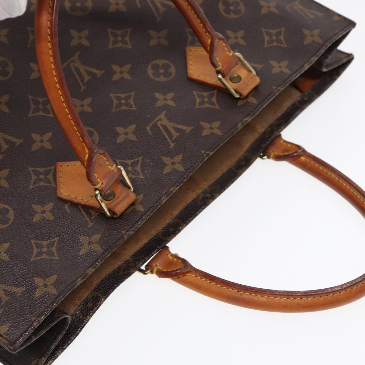 LOUIS VUITTON Monogram Sac Plat Hand Bag M51140 LV Auth ki4734