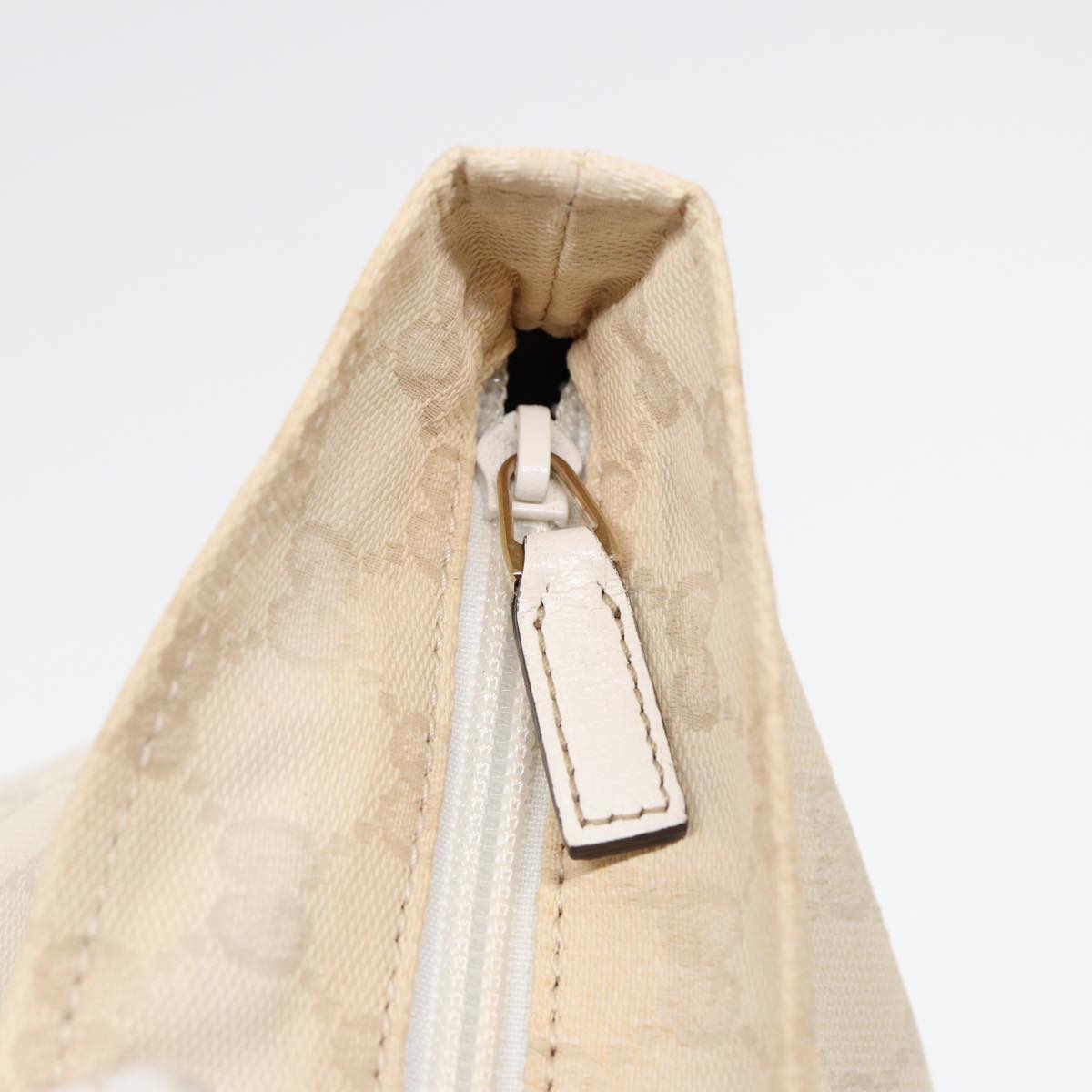 GUCCI GG Supreme Tote Bag White Beige gold 131230 Auth ki4782