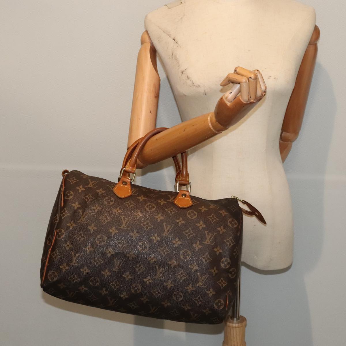 LOUIS VUITTON Monogram Speedy 35 Hand Bag M41524 LV Auth ki4806