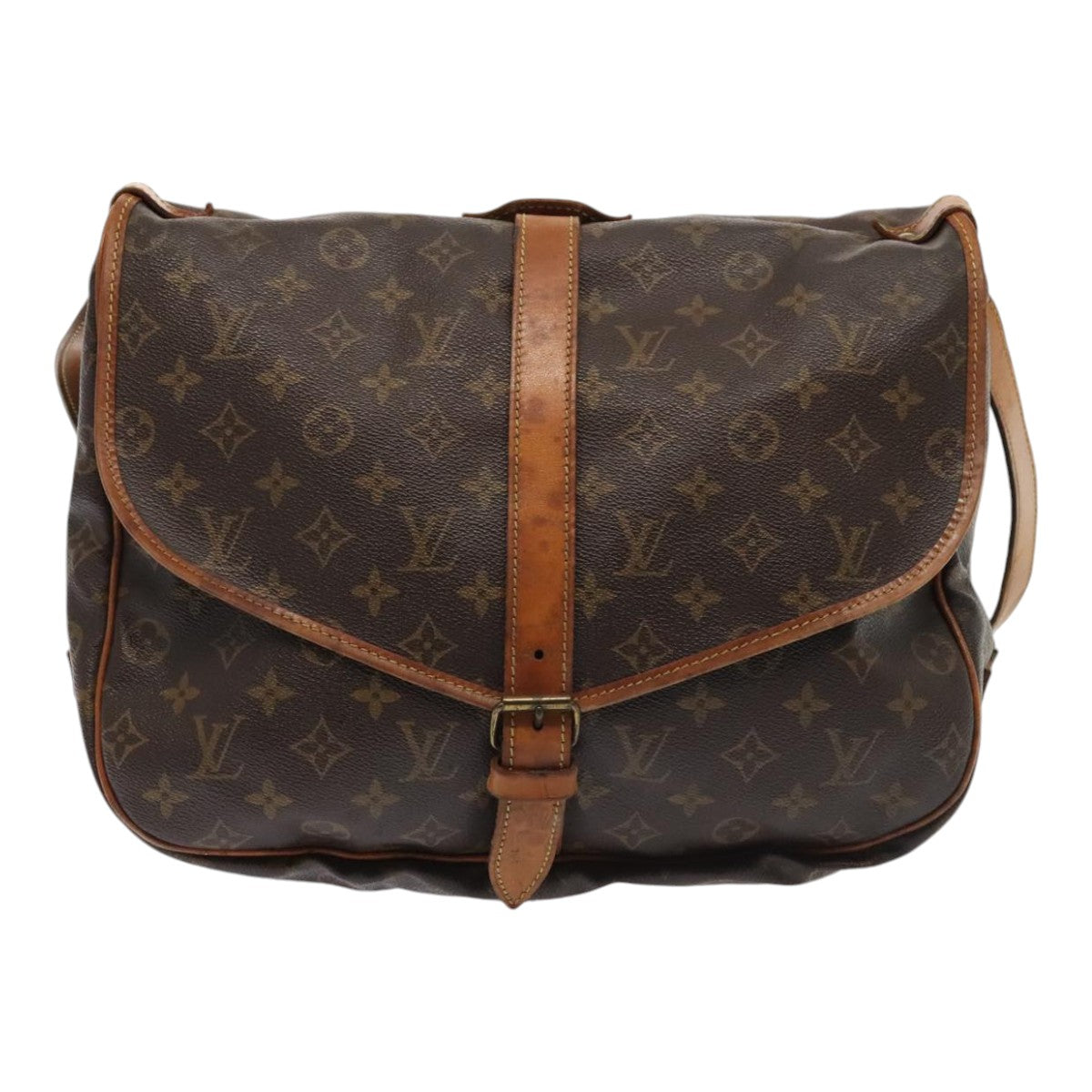 LOUIS VUITTON Monogram Saumur 35 Shoulder Bag M42254 LV Auth ki4838