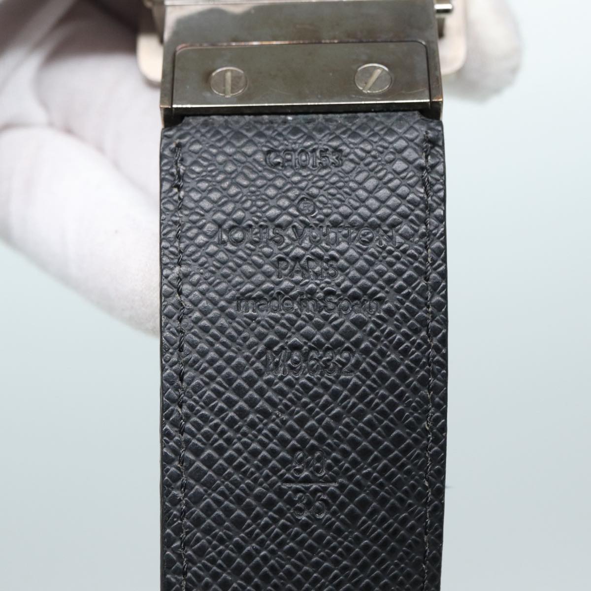 LOUIS VUITTON Damier Graphite Ceinture Amban Tour Belt M9632V LV Auth ki4850