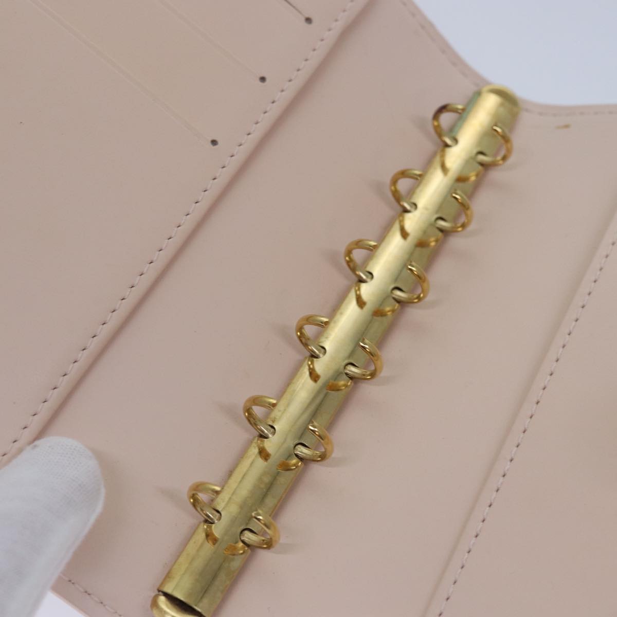 LOUIS VUITTON Vernis Agenda PM Day Planner Cover Pink R21007 LV Auth ki4862